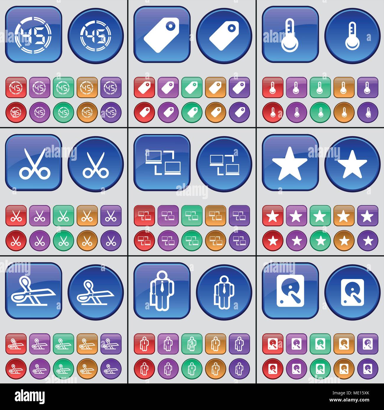 Countdown, Tag, Thermometer, Scissors, Silhouette, Hard drive. A large ...