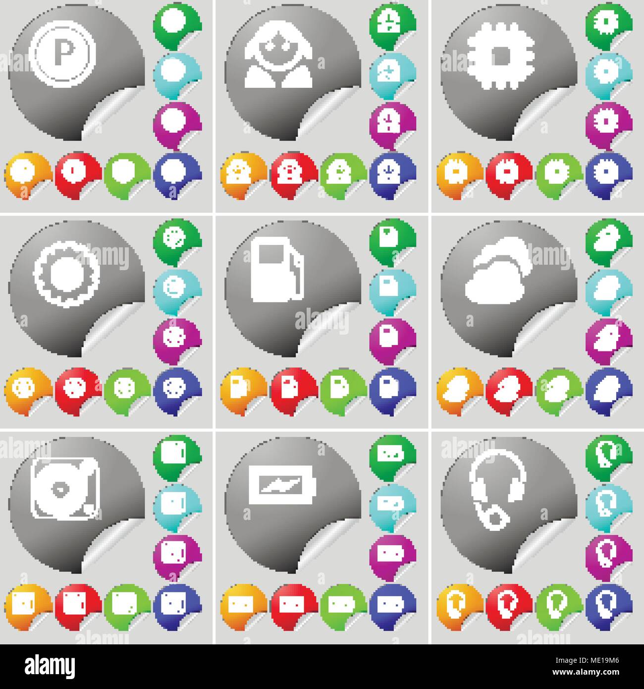 Parking, Avatar, Processor, Gear, Gas station, Cloud, Gramophone