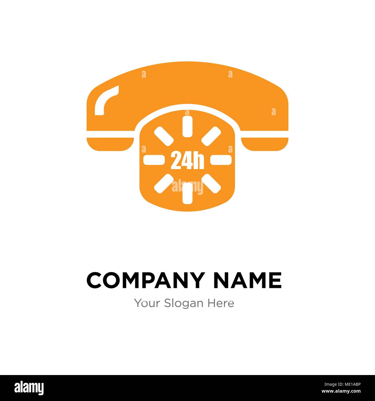24 hours phone service company logo design template, Business corporate vector icon Stock Vector