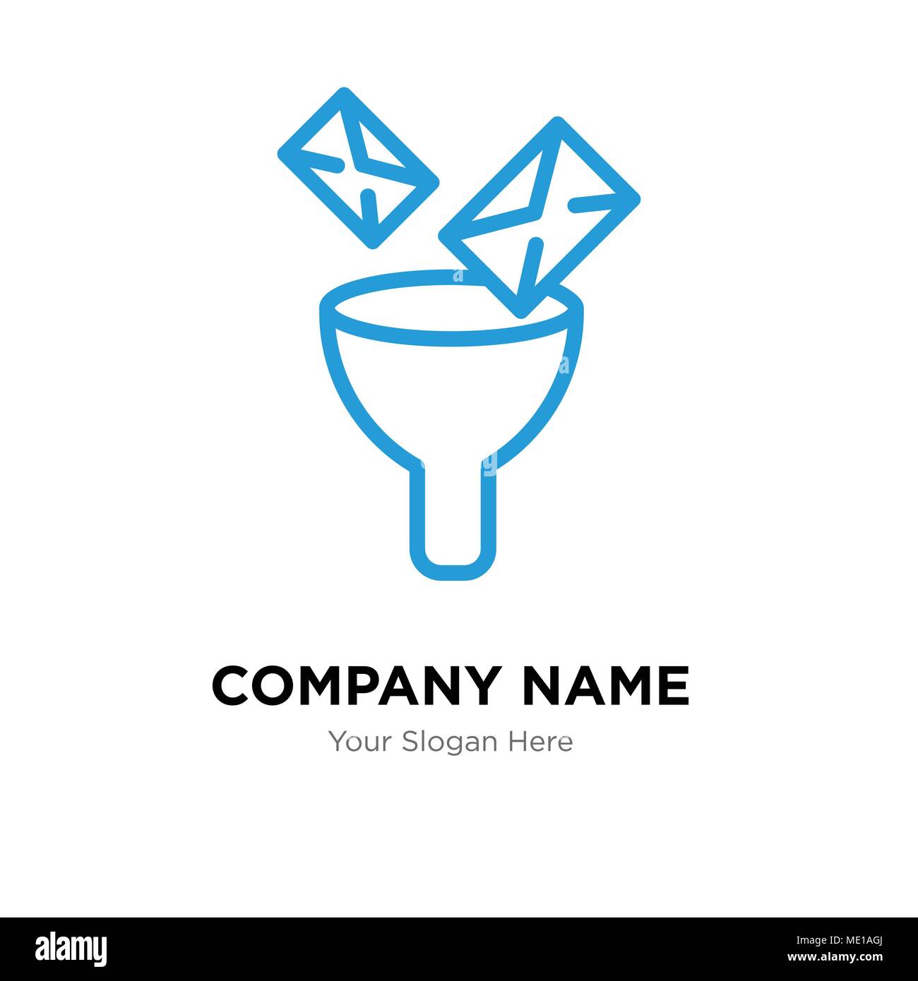 Mail Funneling company logo design template, Business corporate vector icon Stock Vector