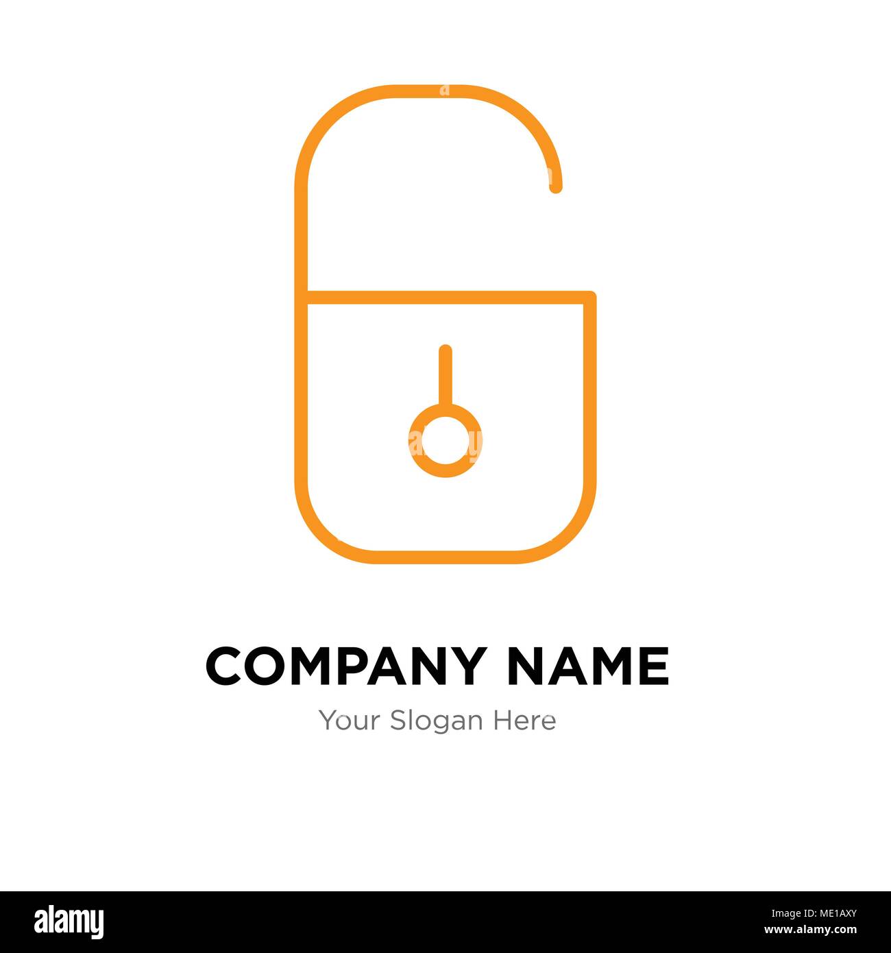 Locked padlock company logo design template, Business corporate vector icon Stock Vector