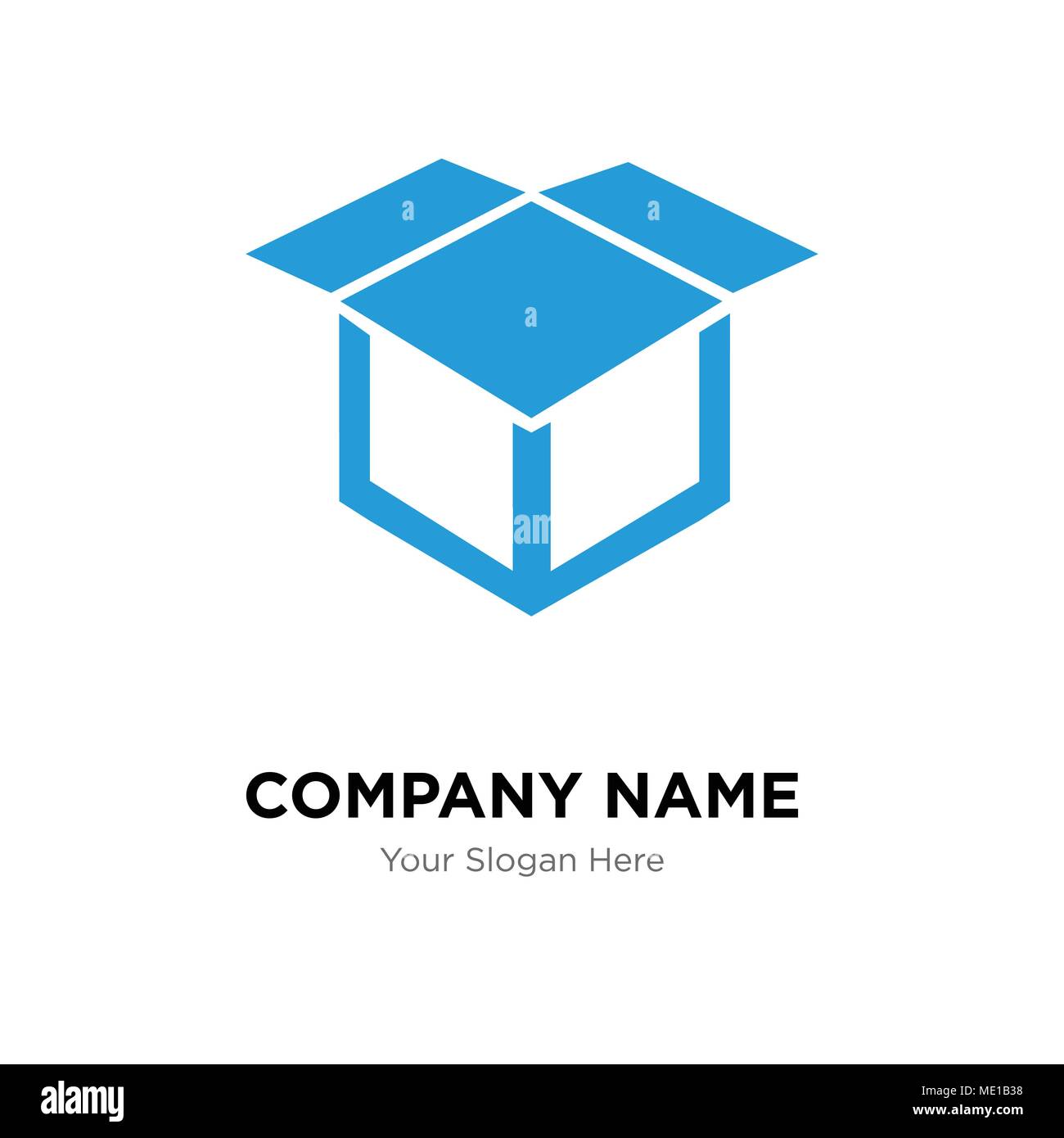 Delivery package opened company logo design template, Business corporate vector icon Stock Vector