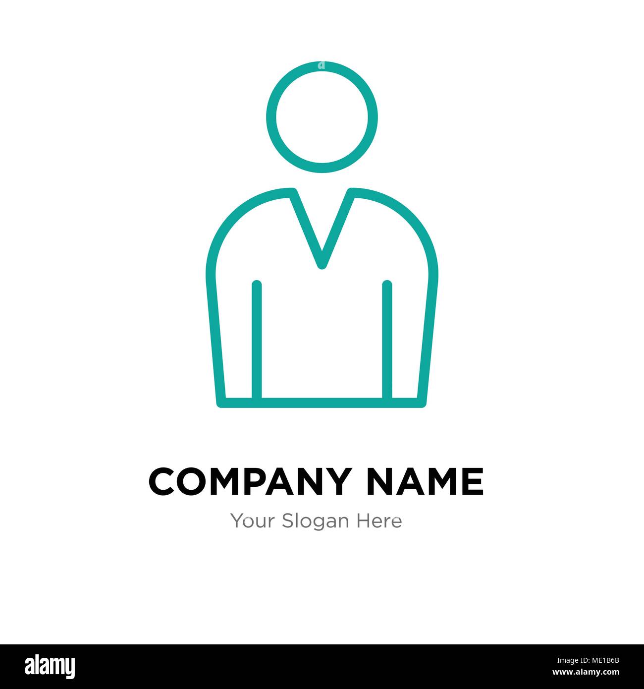 Male avatar company logo design template, Business corporate vector icon Stock Vector