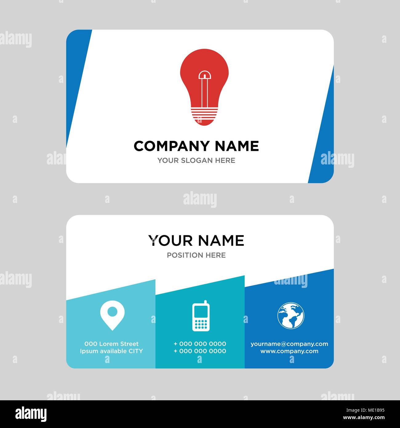 bulb business card design template, Visiting for your company, Modern