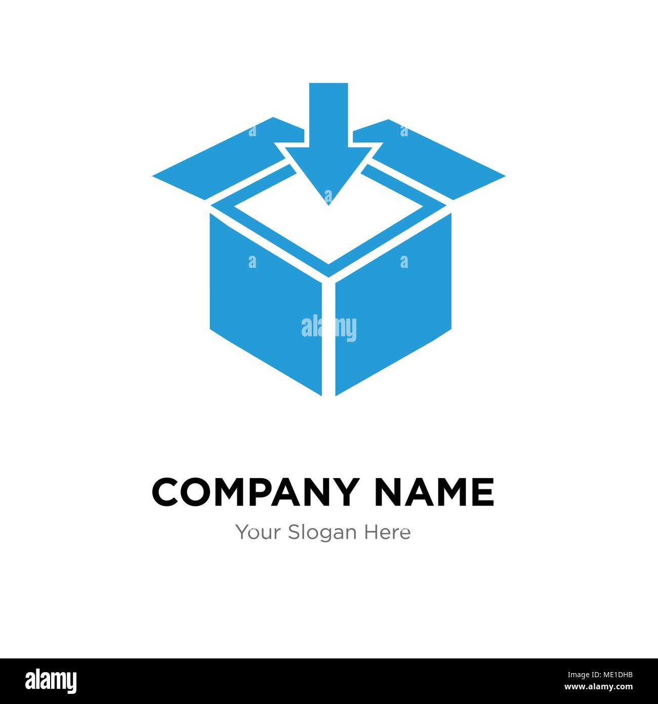 Delivery packaging box company logo design template, Business corporate
