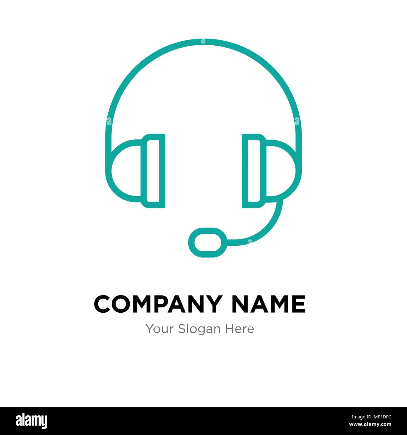 Headphone Company Logo Design Template Business Corporate Vector