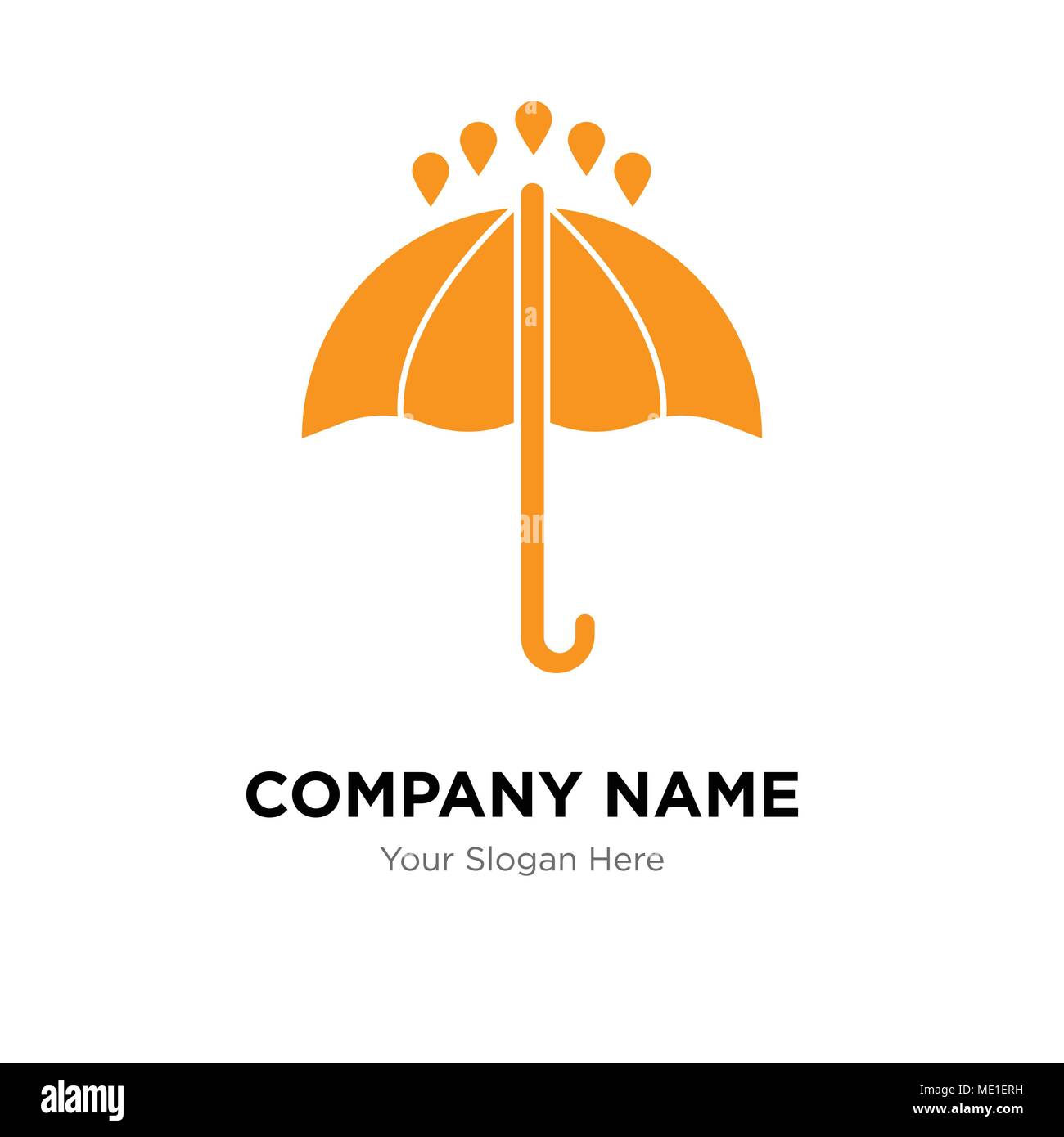 Black opened umbrella company logo design template, Business corporate ...