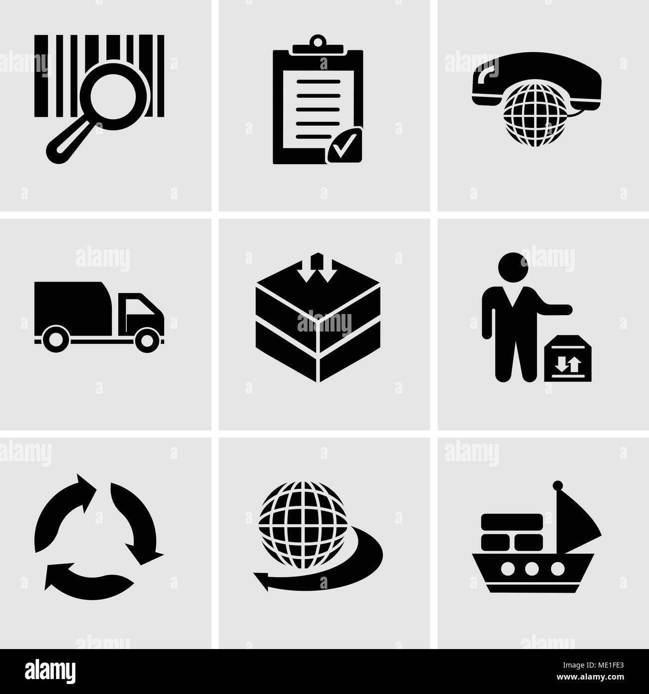 Set Of 9 simple editable icons such as Sea ship with containers ...