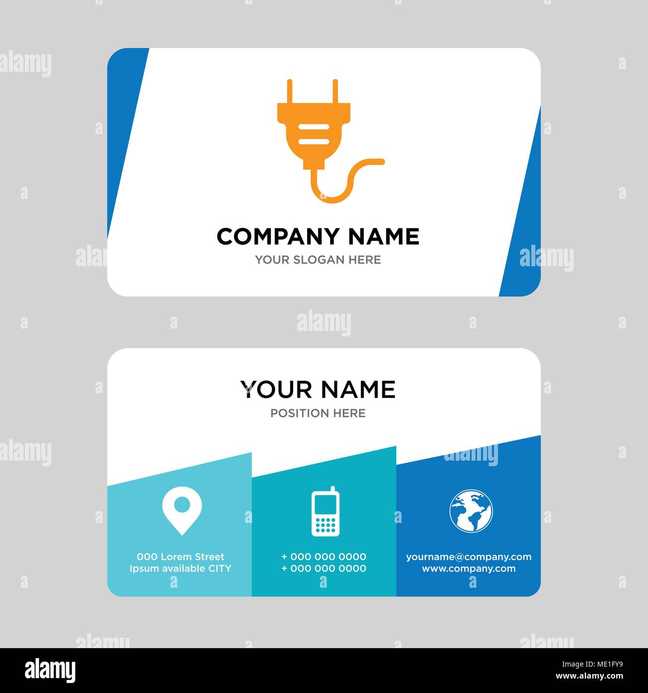 electrical plug business card design template, Visiting for your company,  Modern Creative and Clean identity Card Vector Illustration Stock Vector  Image & Art - Alamy