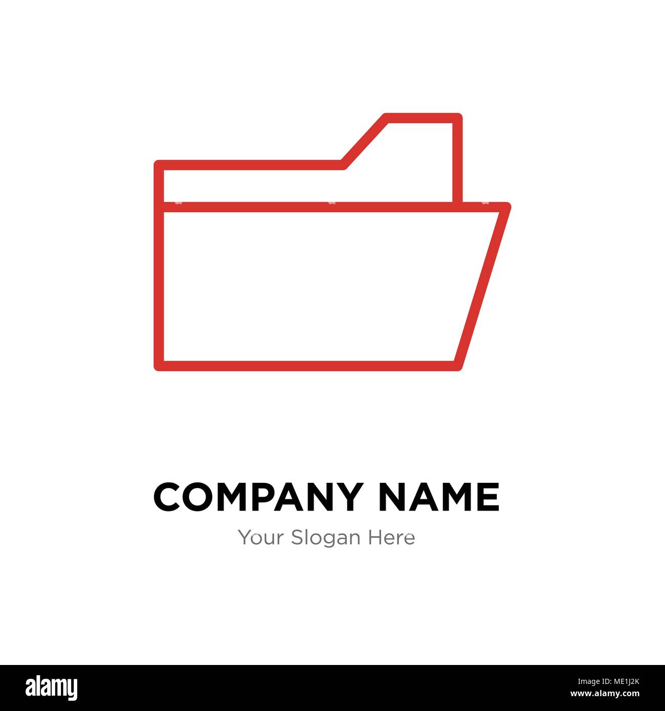 File folder company logo design template, Business corporate vector