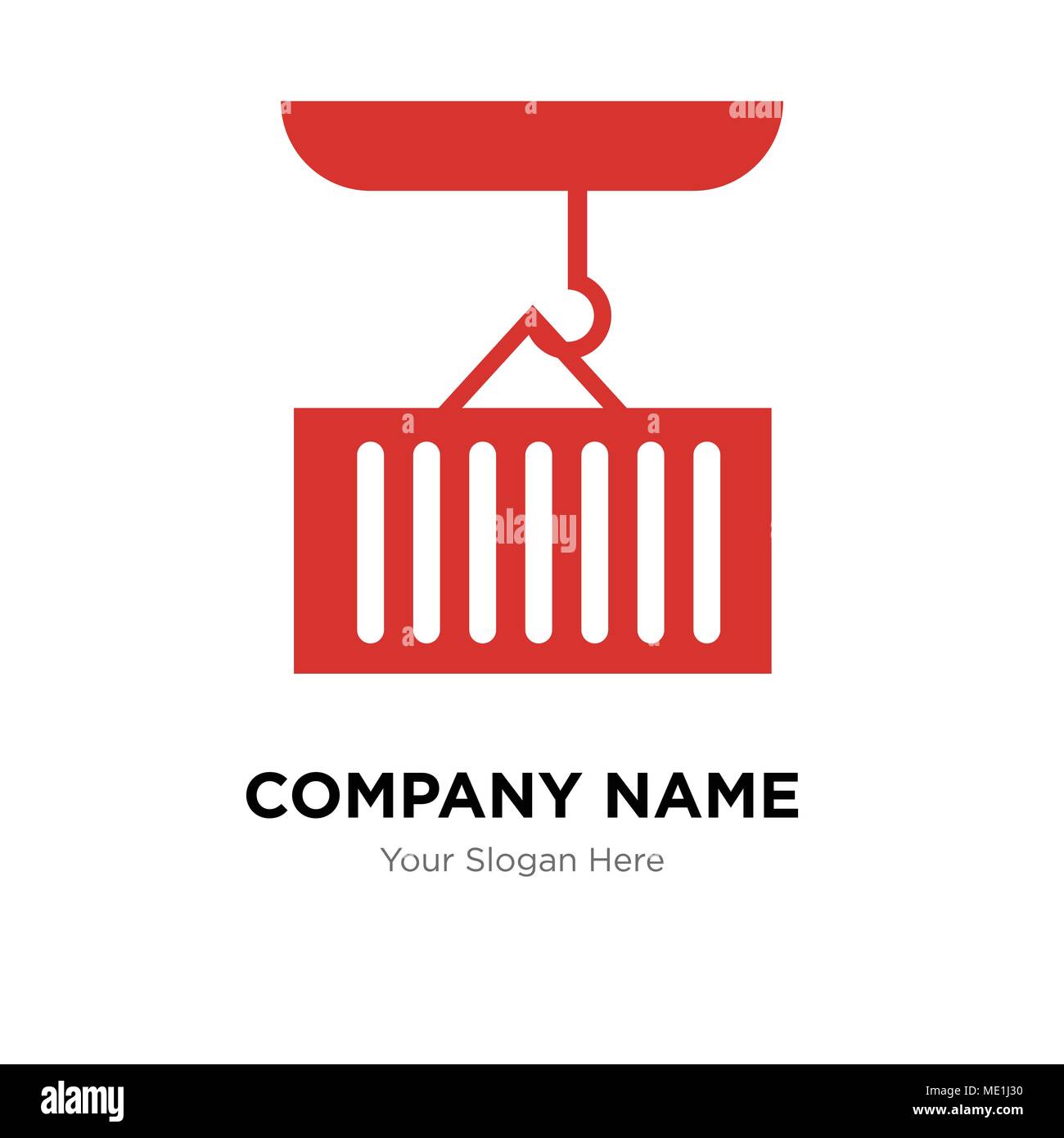 Container hanging of a crane company logo design template, Business corporate vector icon Stock Vector
