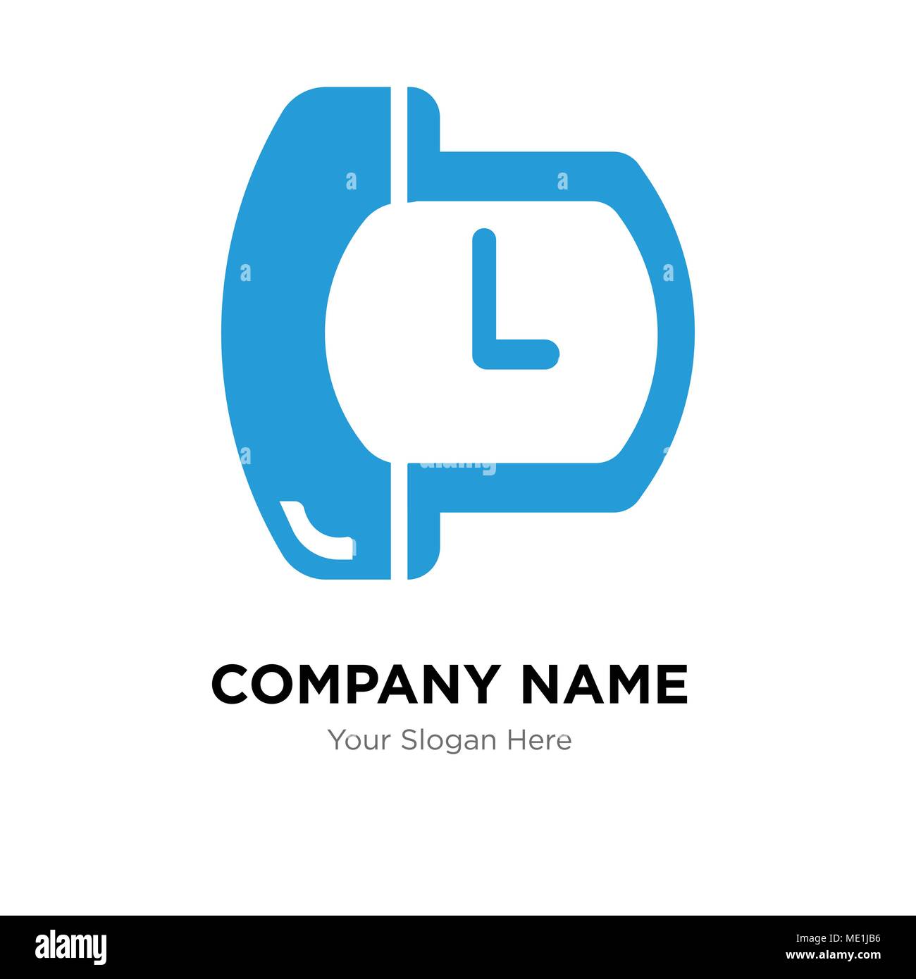 Phone auricular and a clock company logo design template, Business corporate vector icon Stock Vector