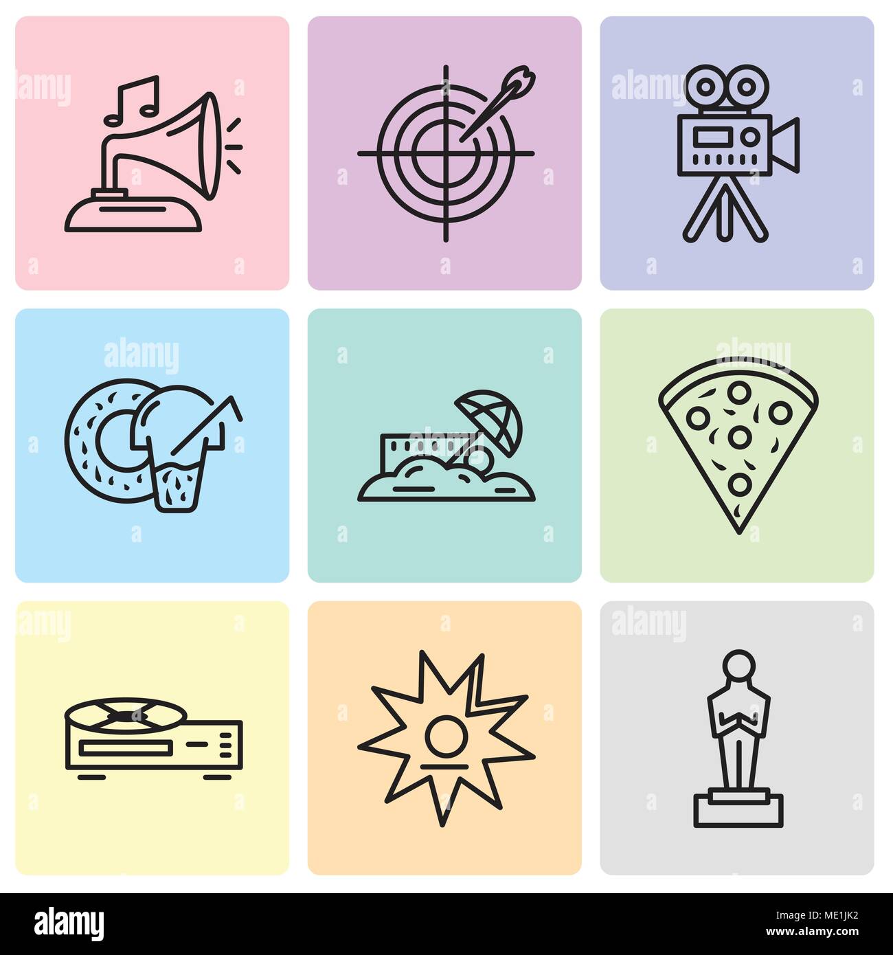 Video camera flat linear Stock Vector Images - Alamy