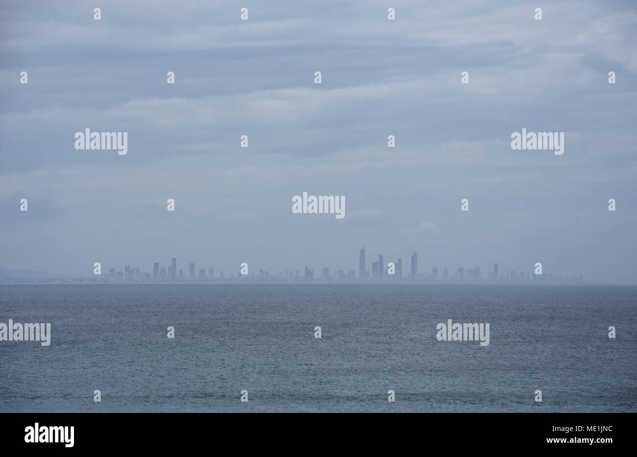 Gold Coast skyline view from Rainbow Bay lookout in Pat Fagan Park (Coolangatta, Queensland Australia) Stock Photo