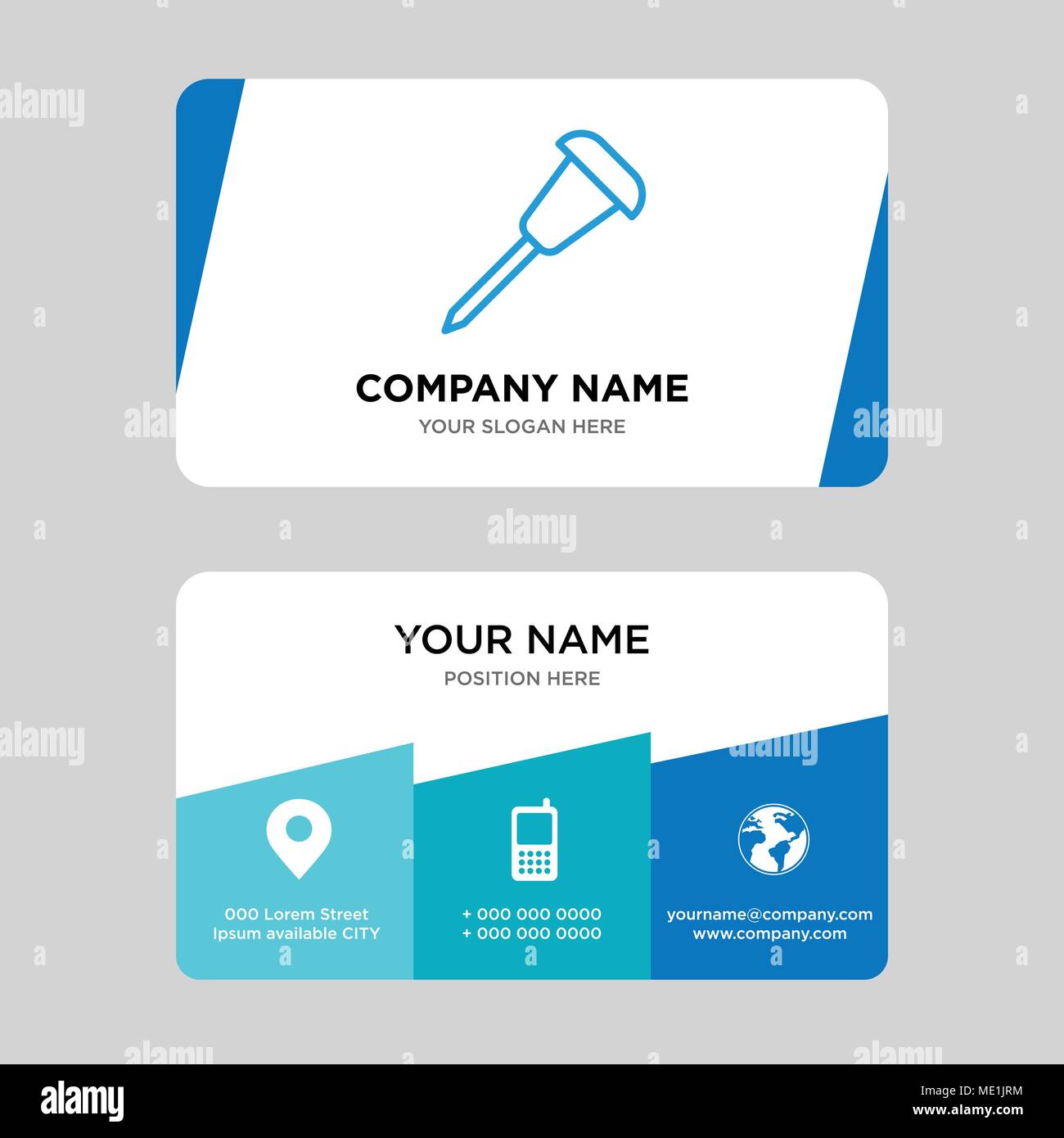 Pushpin business card design template, Visiting for your company Inside Push Card Template