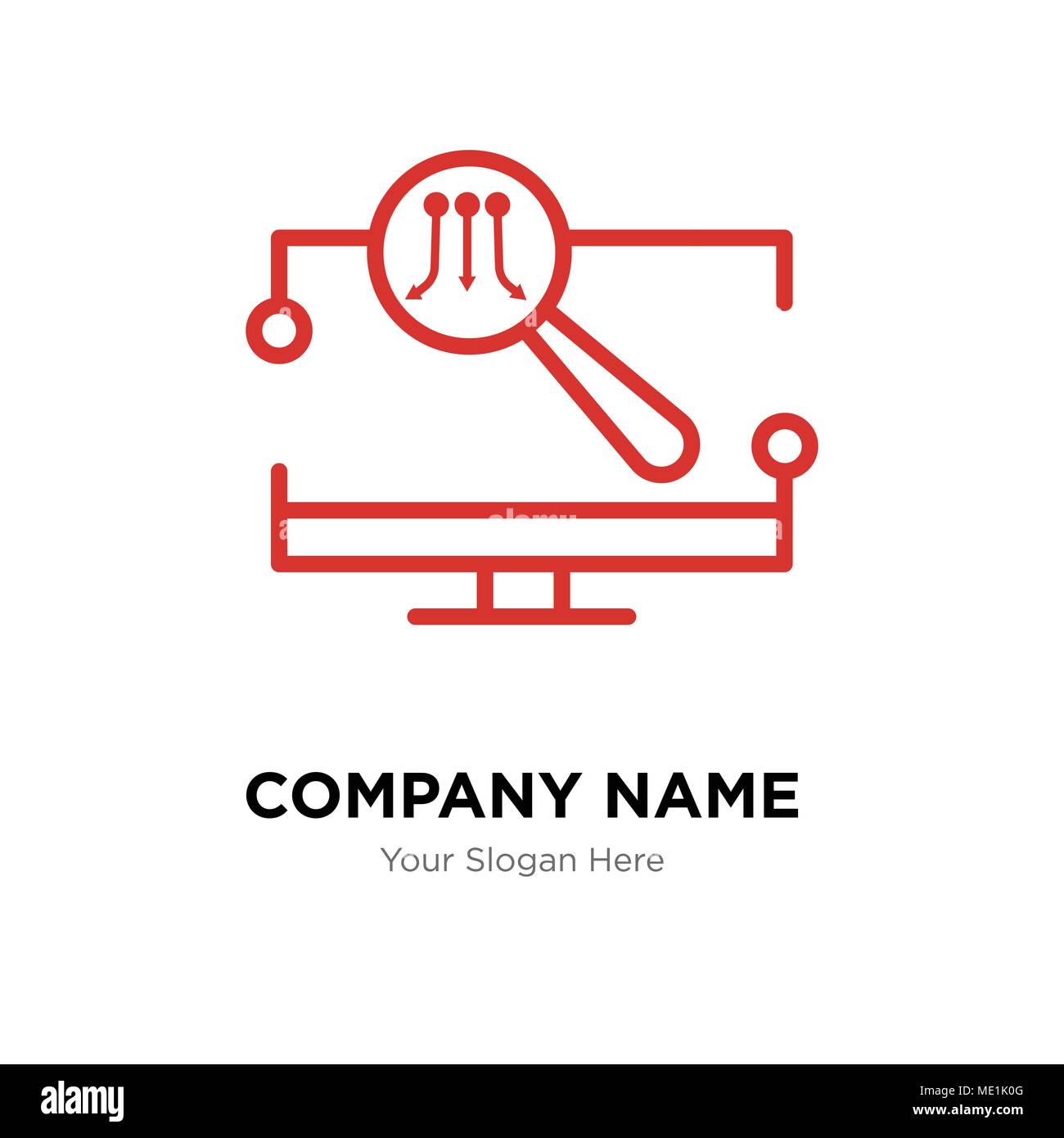 Monitor company logo design template, Business corporate vector icon