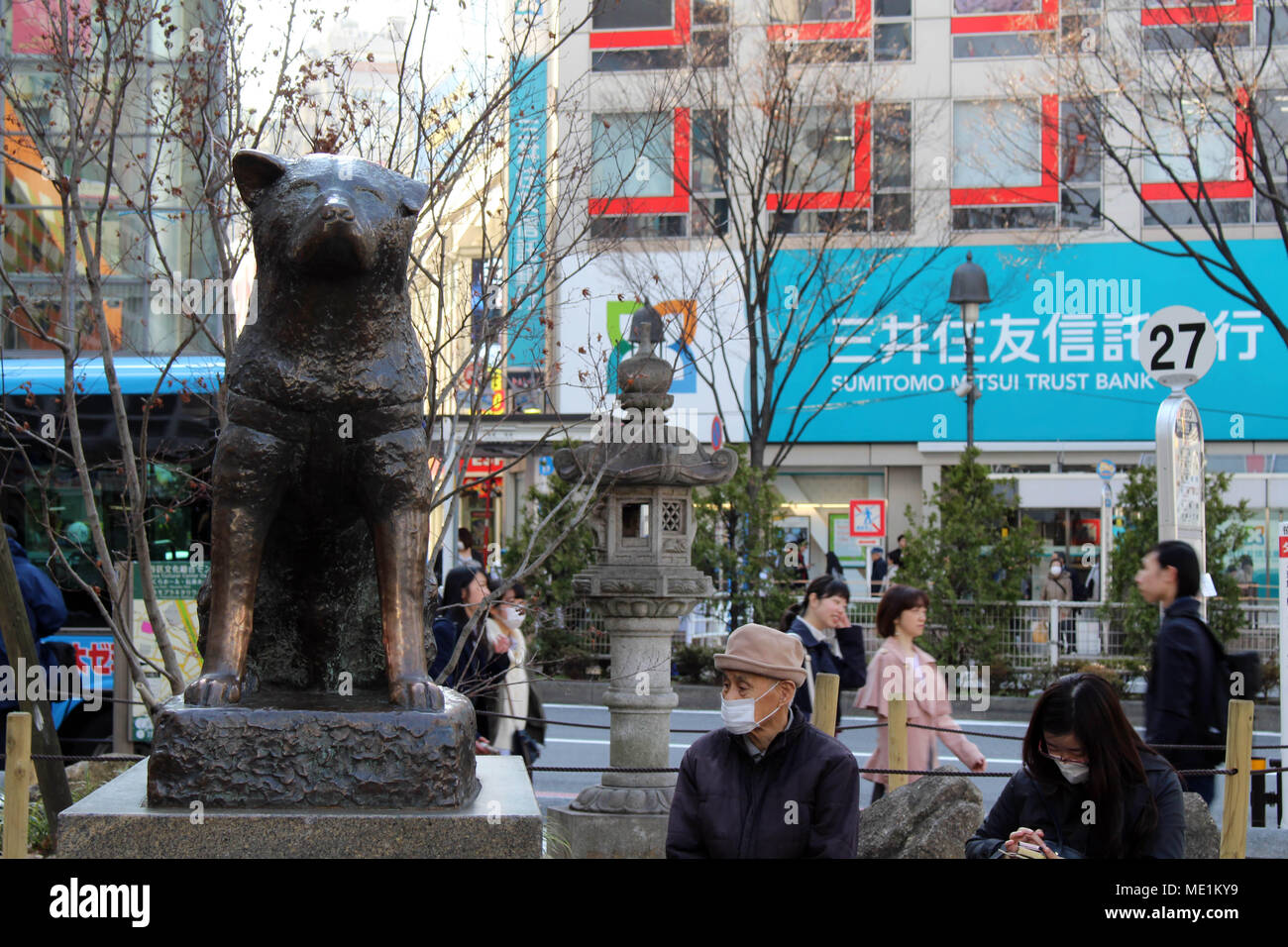 The Hachiko statue that's famous for its loyalty. Located close to Shibuya Crossing. Taken in