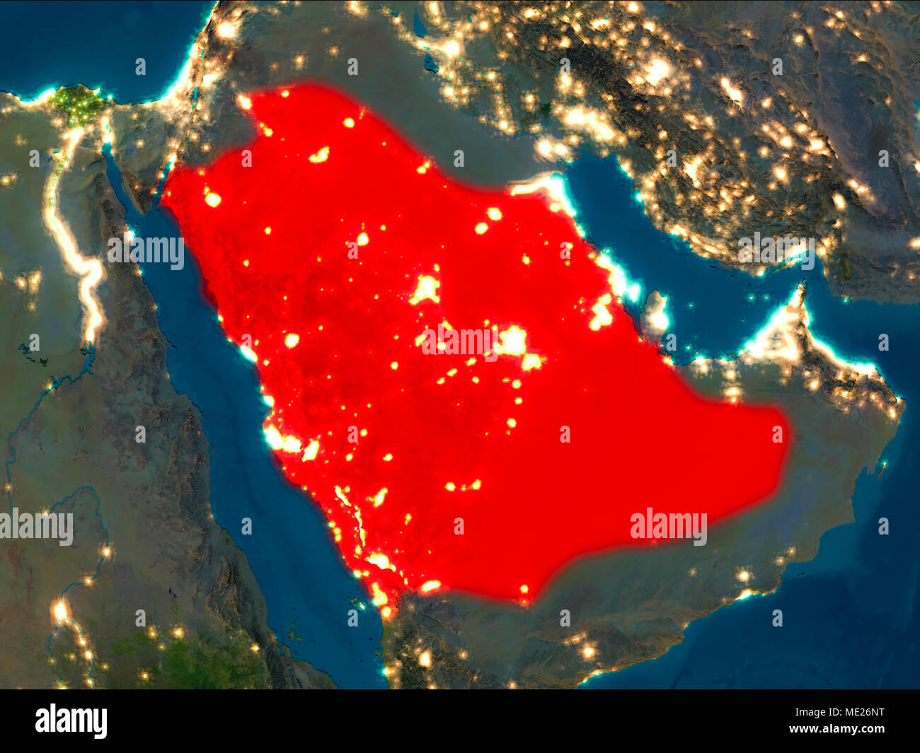 Saudi arabia satellite image hi-res stock photography and images - Alamy