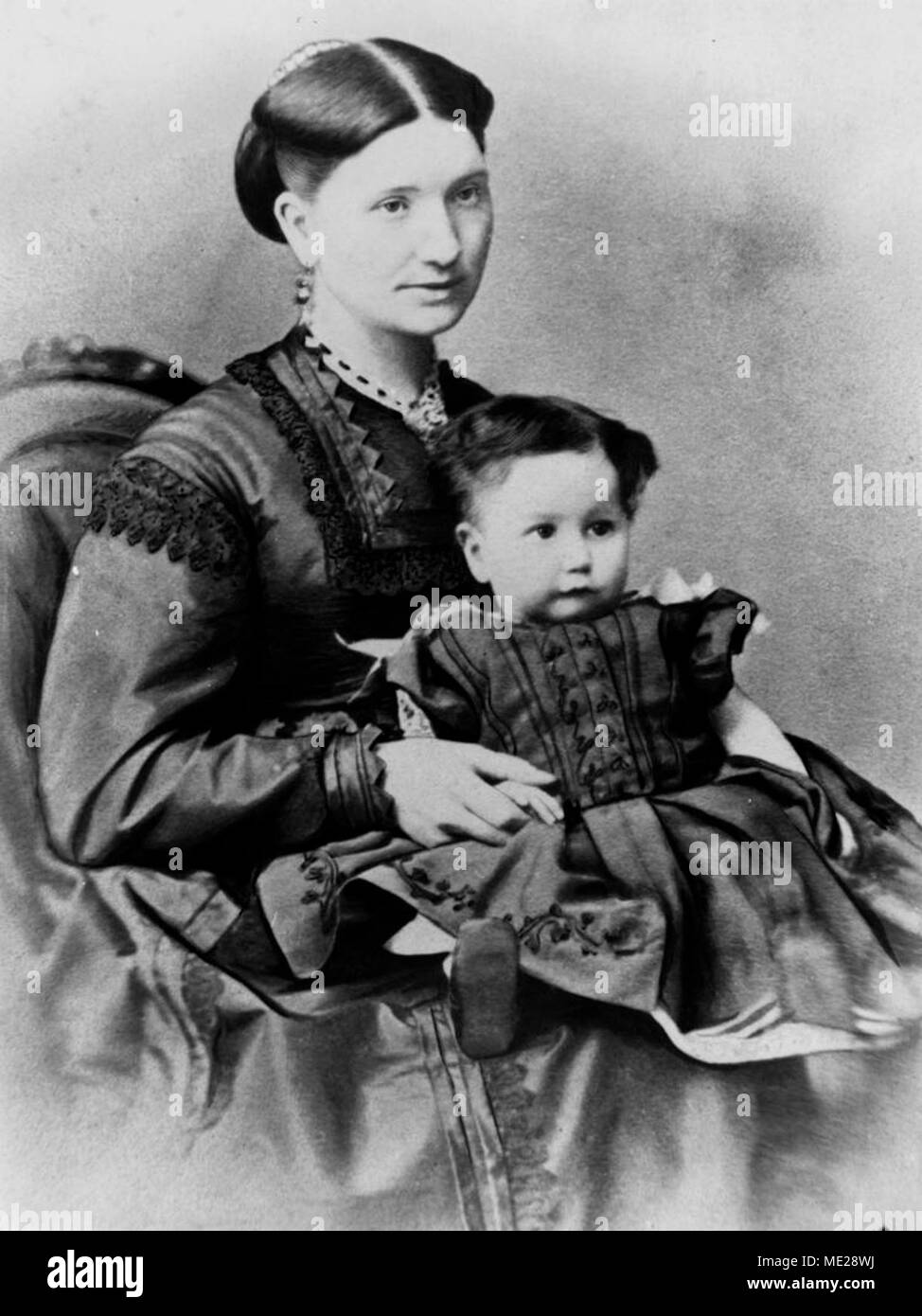 Alexandra Stewart and baby Mary. Stock Photo