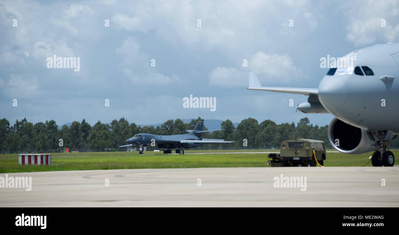 A U.S. Air Force B-1B Lancer With The 37th Expeditionary Bomb Squadron ...