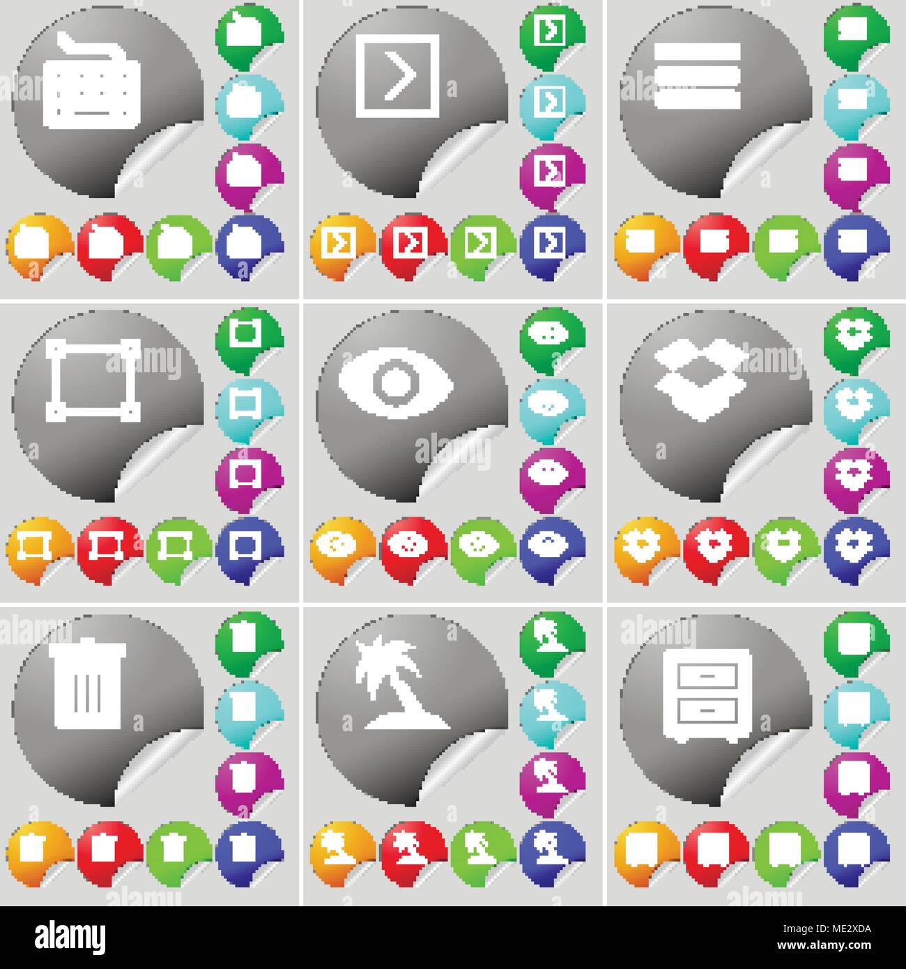 Keyboard, Arrow right, Apps, Frame, Vision, Box, Trash can, Palm, Bed ...