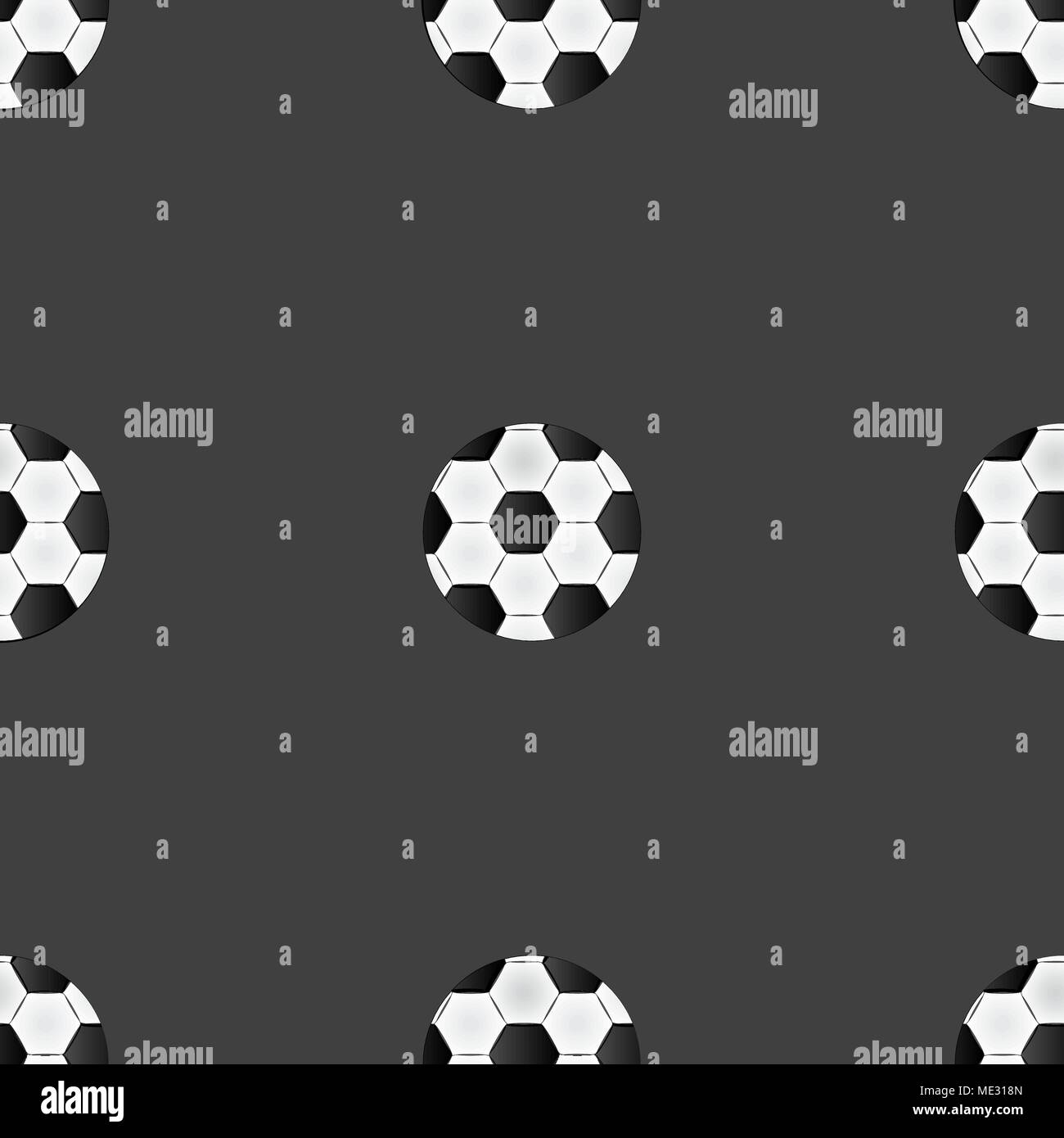 Soccer ball web icon. flat design. Seamless gray pattern. Vector EPS10 Stock Vector