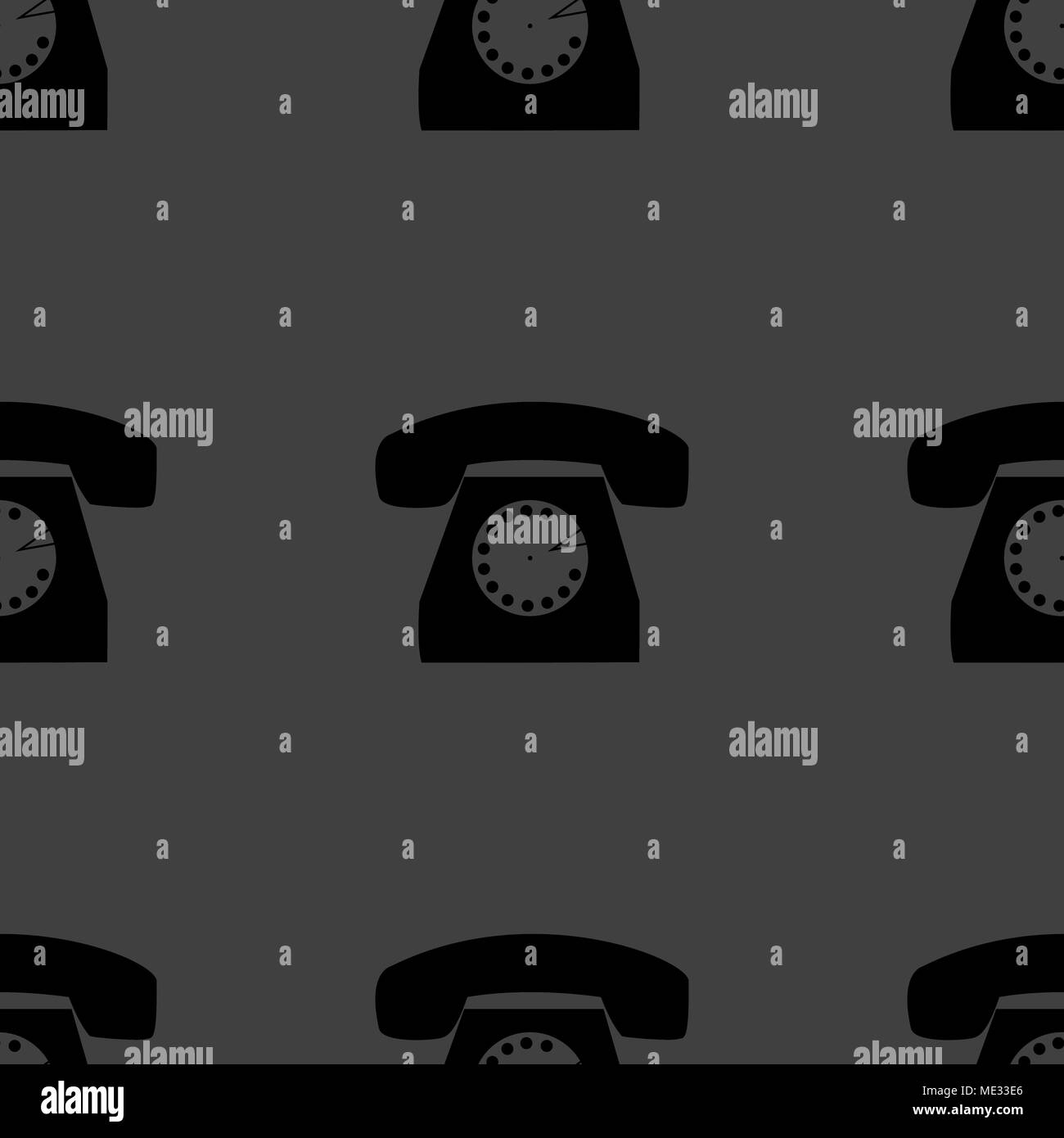 Front view old rotary telephone Black and White Stock Photos & Images ...
