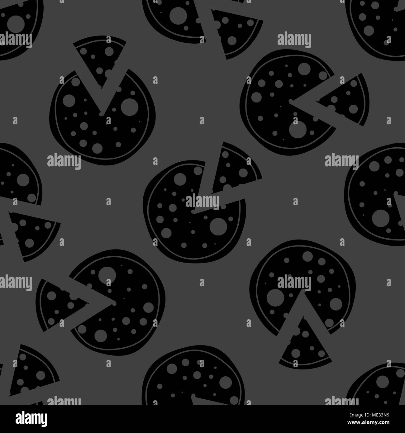 Pizza web icon. flat design. Seamless gray pattern. Vector EPS10 Stock ...