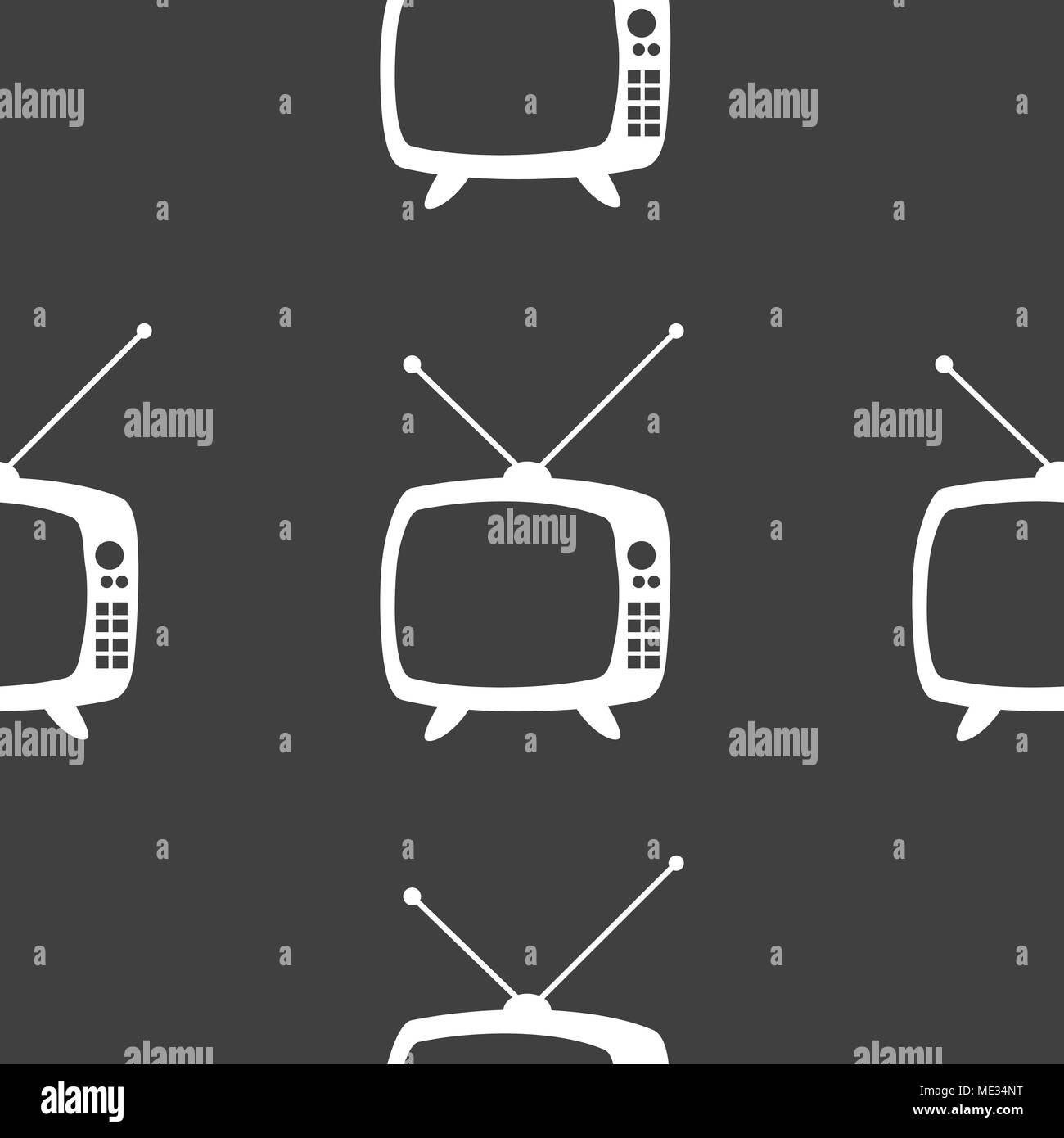 Cartoon illustration flat screen television Black and White Stock ...