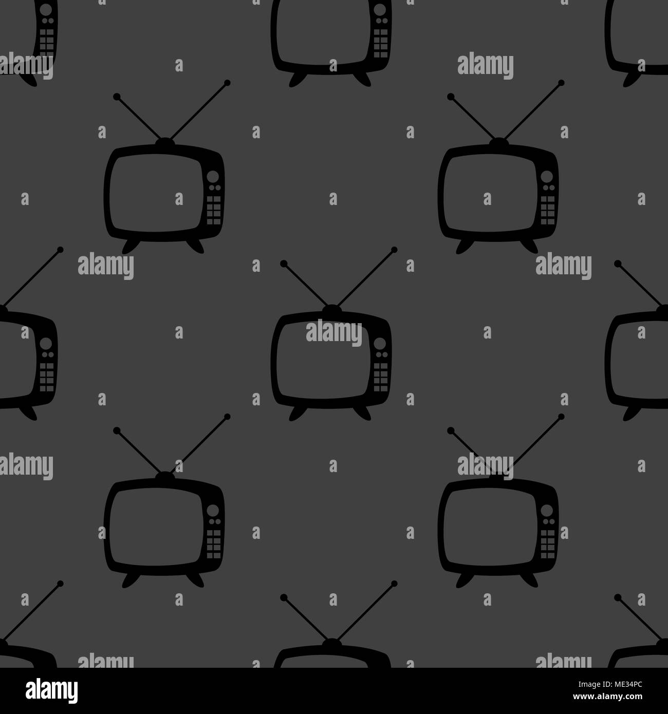 Broadcast television tv set visual Black and White Stock Photos ...