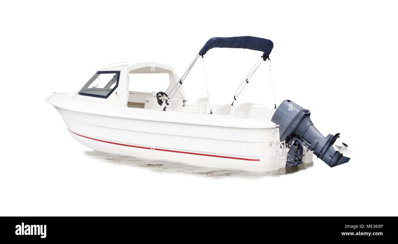 white speed boat isolated background for multipurpose Stock Photo - Alamy