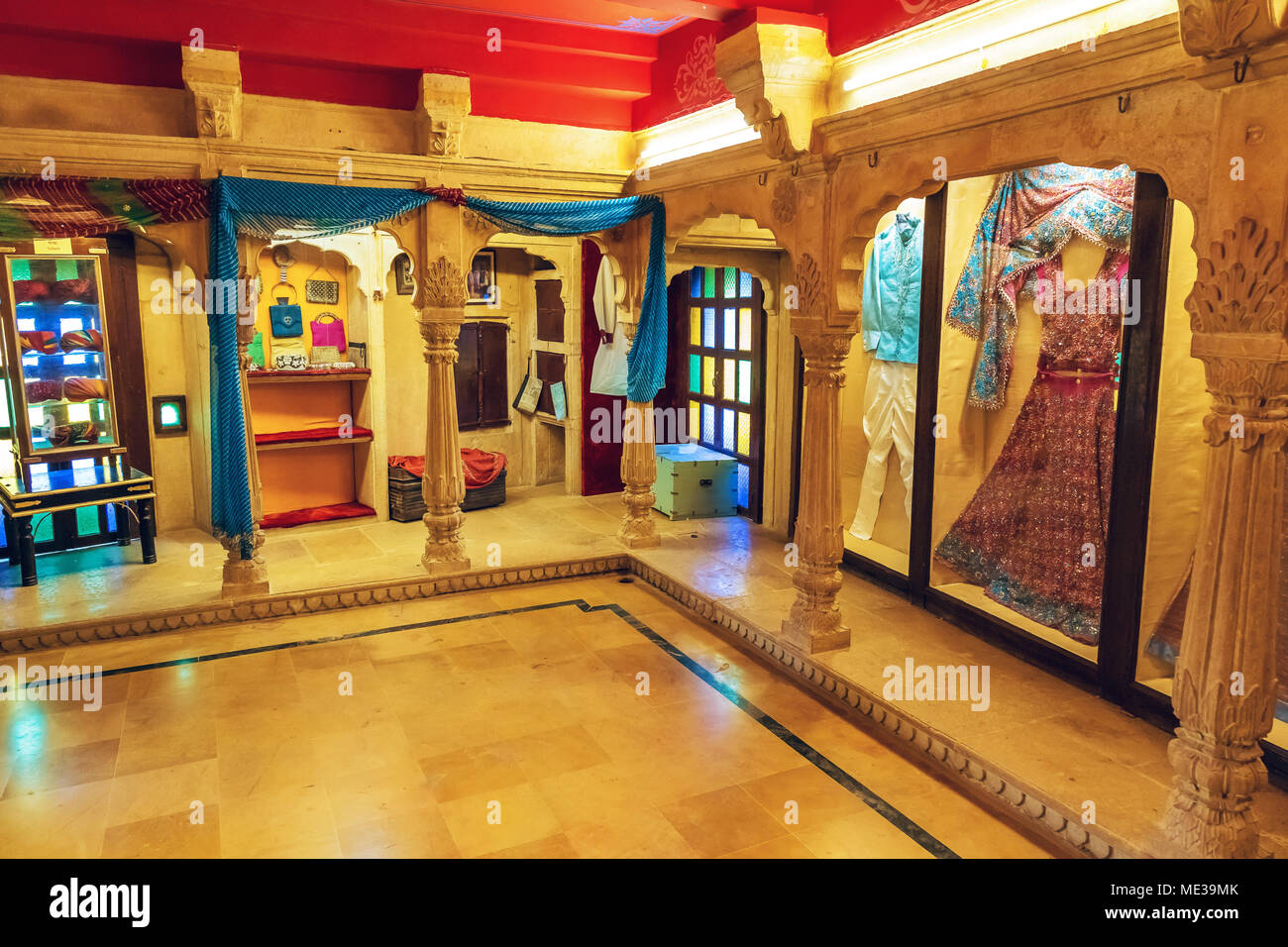Royal antiquities on display at the museum palace room at Nahargarh ...