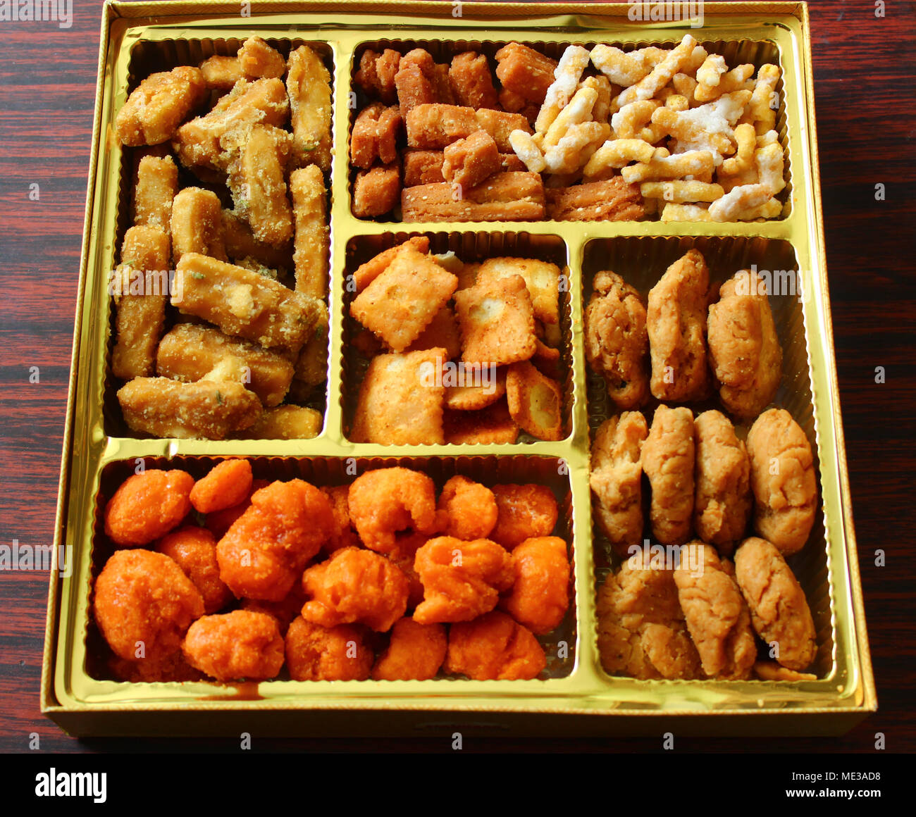 Box of Punjabi Bhaji distributed during Weddings in India Stock Photo