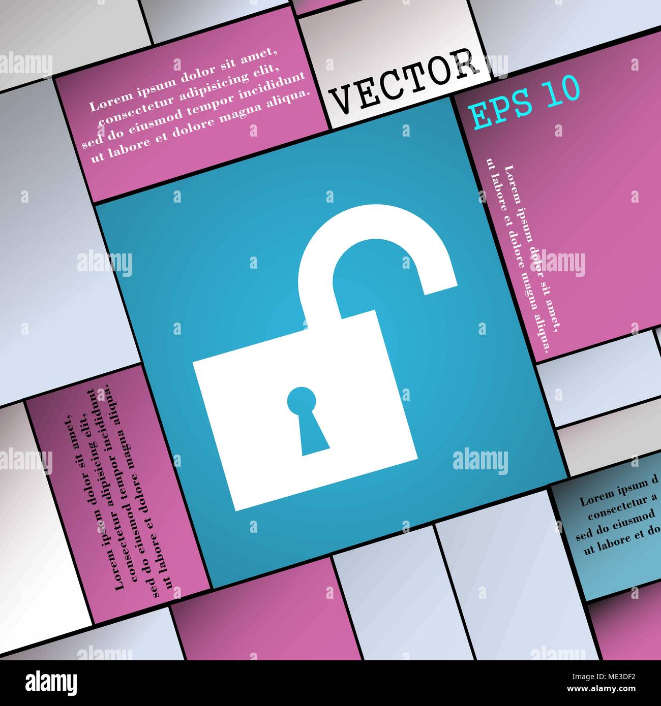 open lock icon sign. Modern flat style for your design. Vector illustration Stock Vector