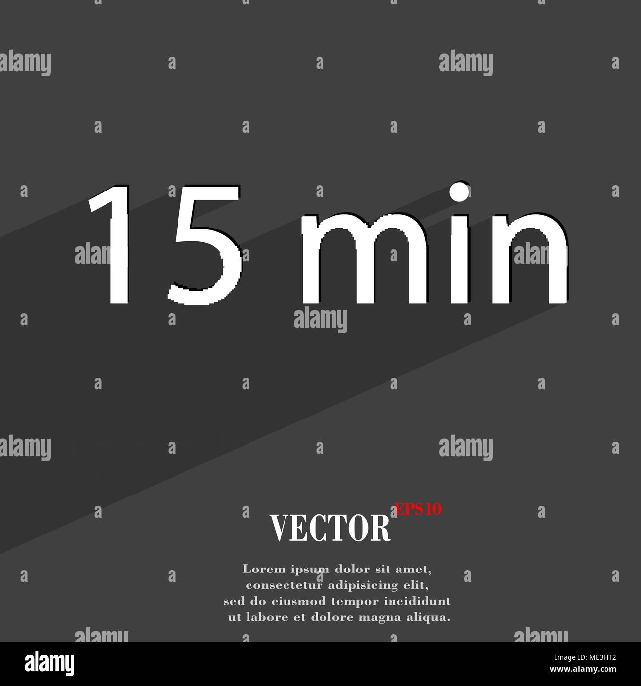 15 icon symbol Flat modern web design with long shadow and space for ...
