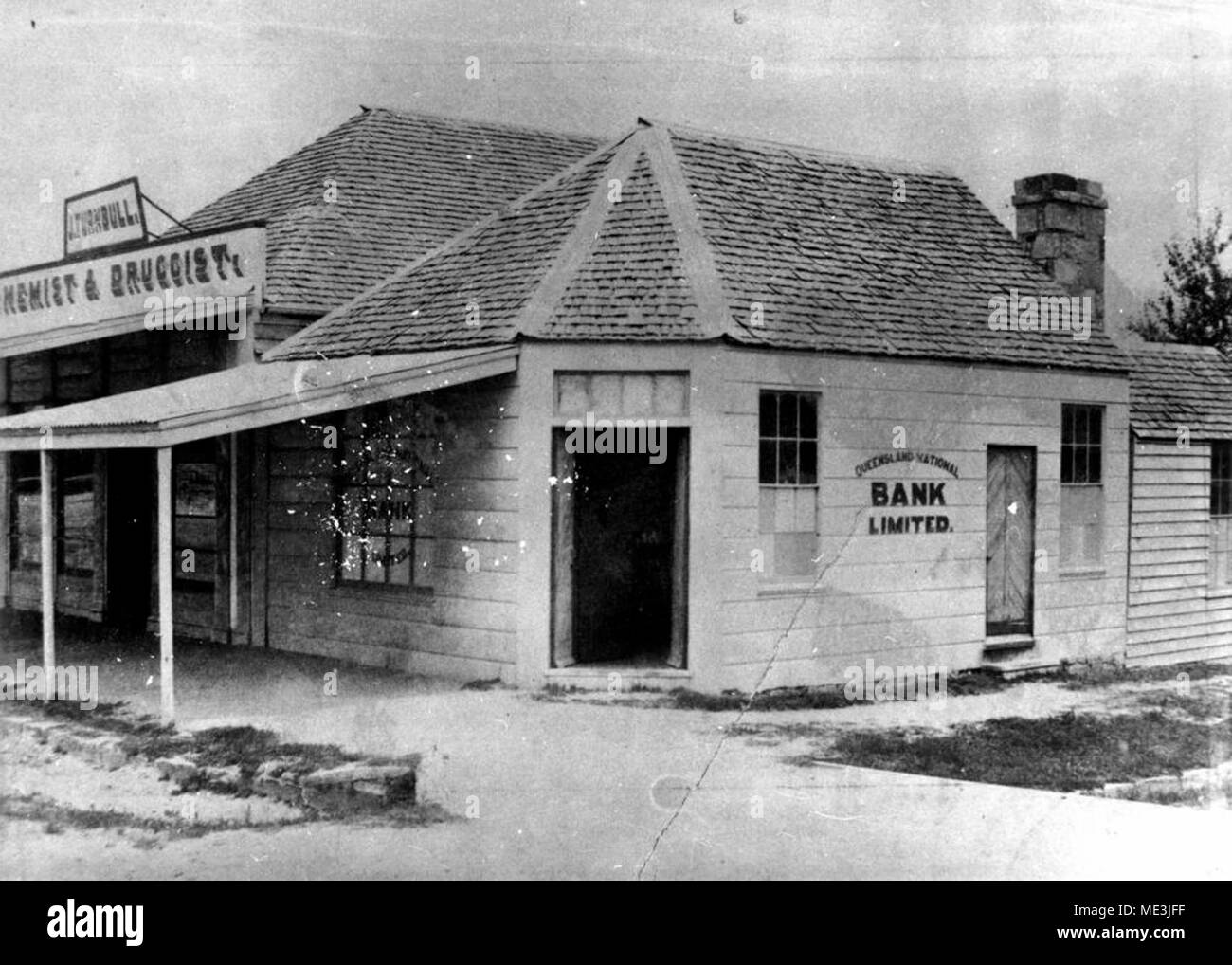 Queensland National Bank building at Stanthorpe, ca 1872. Stock Photo