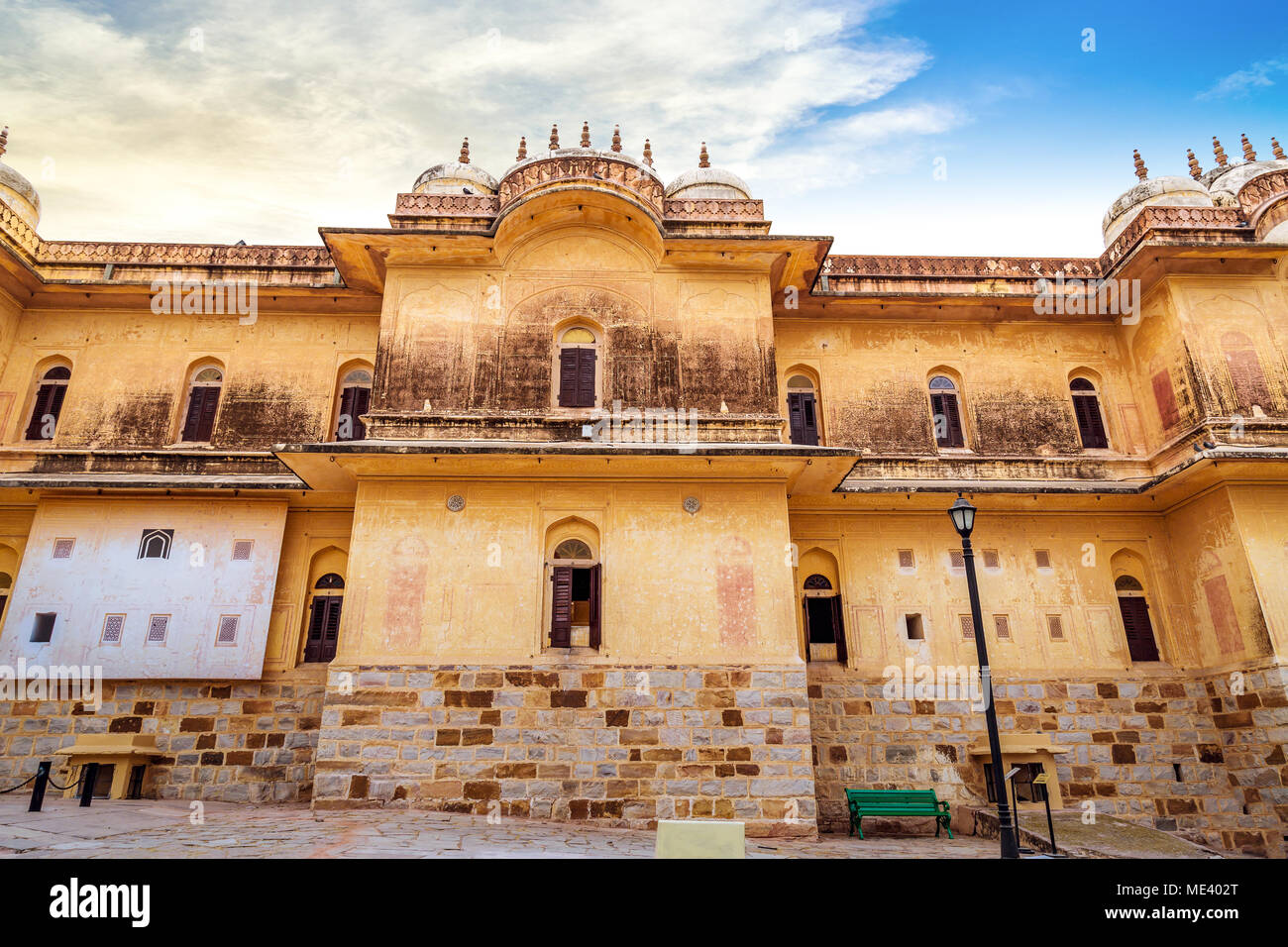 Historic Nahargarh Fort at Jaipur Rajasthan exterior architecture view. Stock Photo