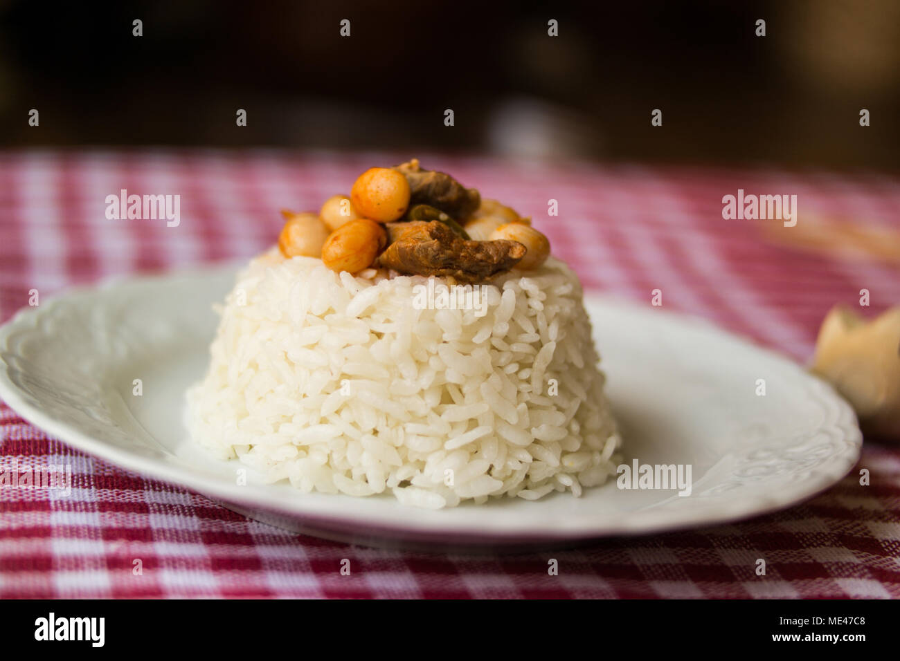 Turkish Baked Beans with Rice Pilav / Pilaf / Kuru Fasulye Stock Photo Alamy