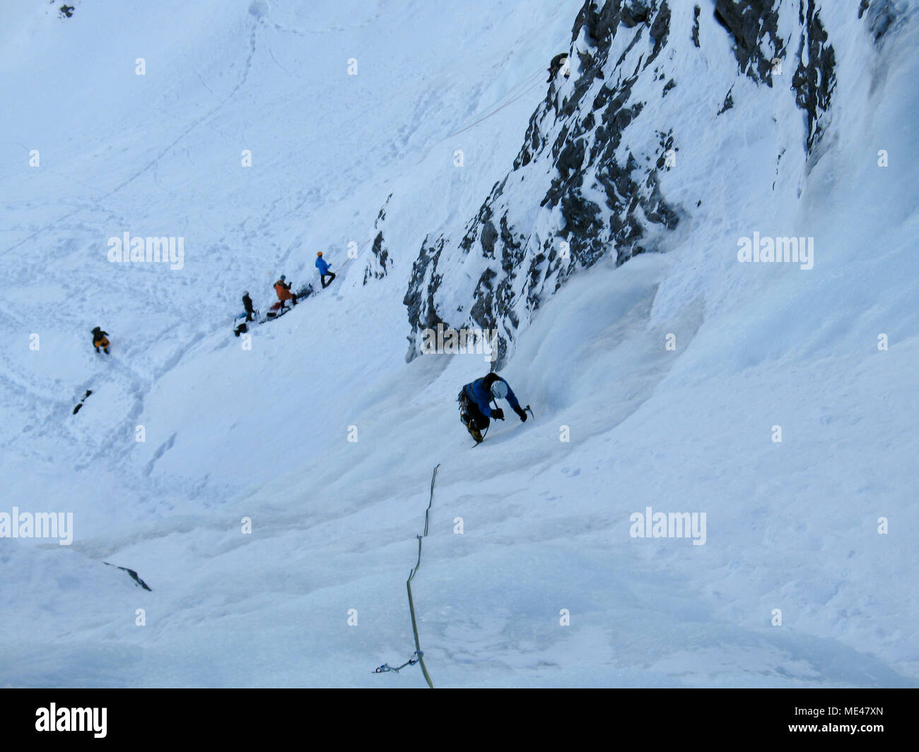 Man Climbing Ice Fall High Resolution Stock Photography and Images - Alamy
