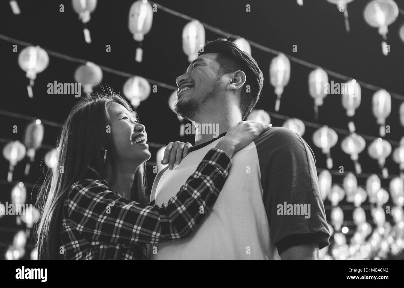 Asian couple at Chinese fastival Stock Photo