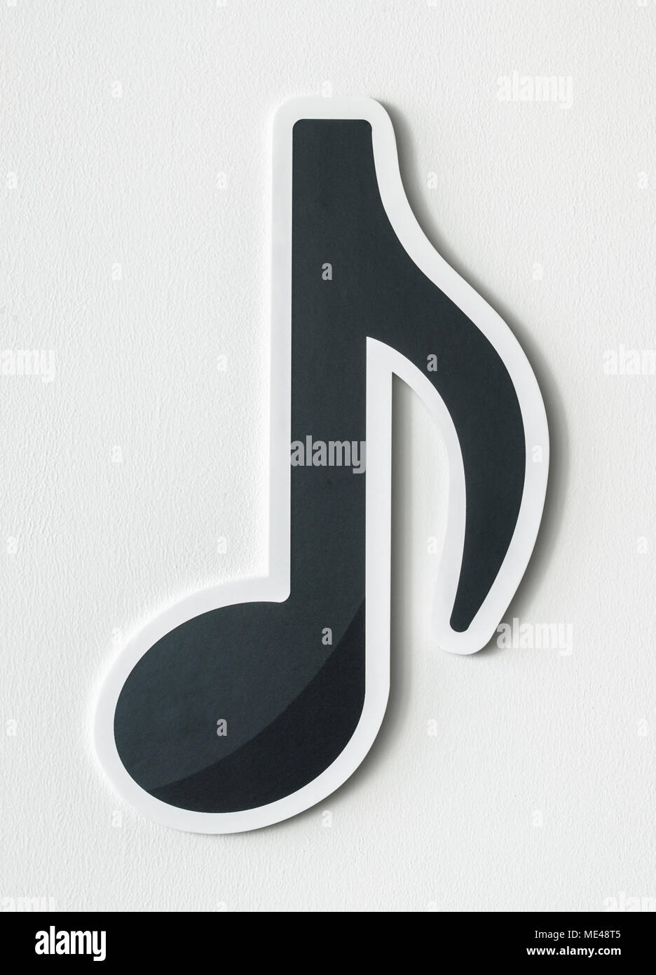 Musical note audio cut out icon Stock Photo