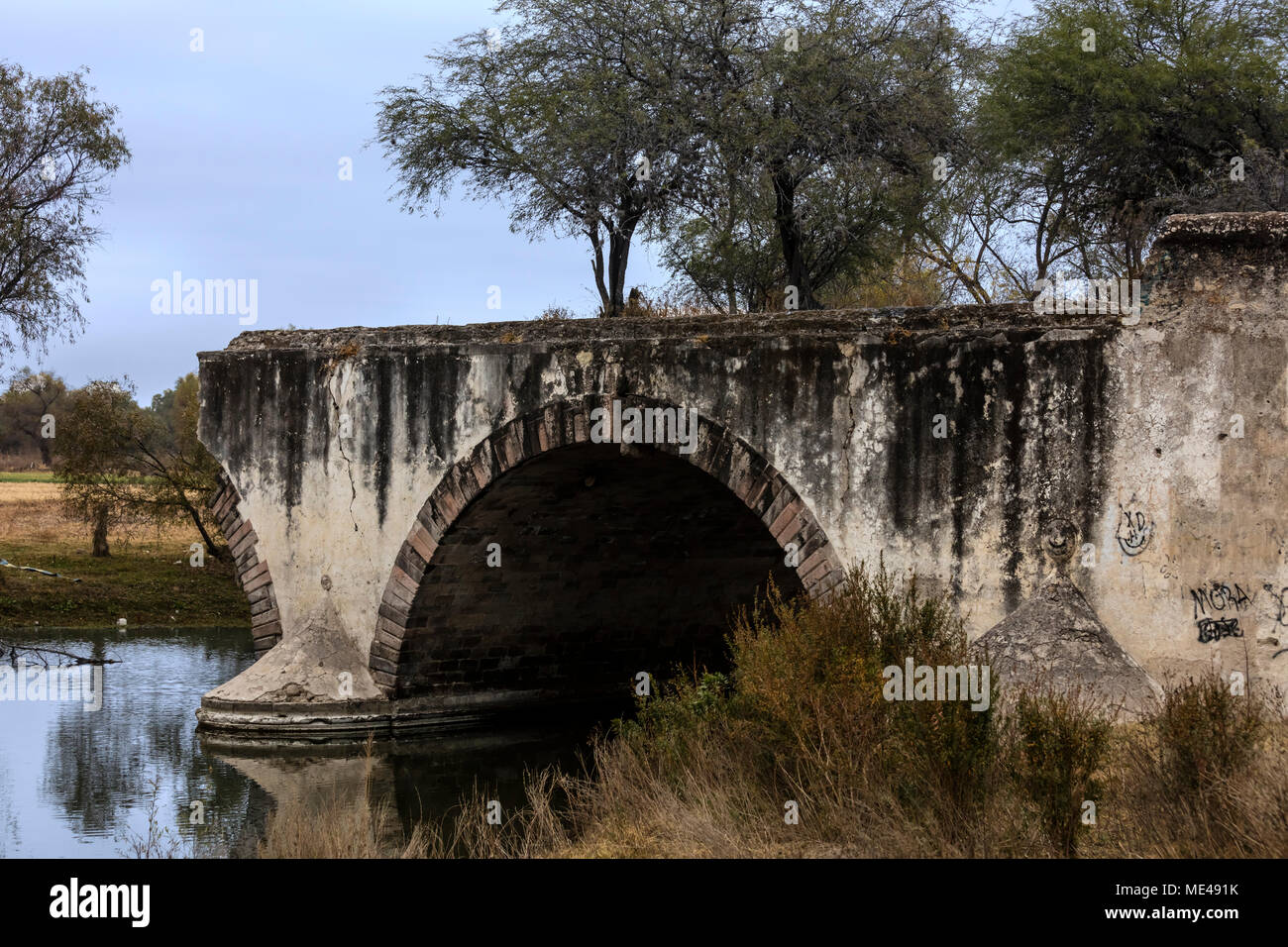 An old bridge near the Granja Las Animas Ranch - San MIguel de Allende Mexico Stock Photo