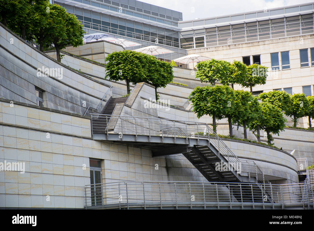 Stairs and trees in the city of Dresden Saxony Germany Stock Photo