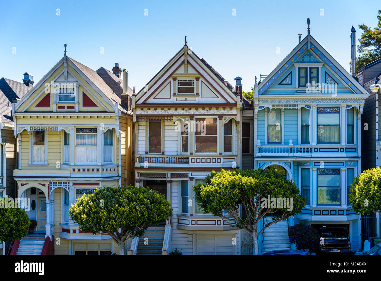 Colorful Houses San Francisco California Stock Photos & Colorful Houses