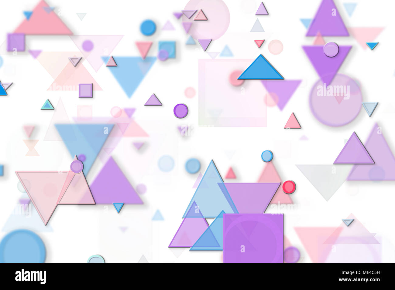 Abstract embossed & random circle, square, rectangle & triangle shape ...