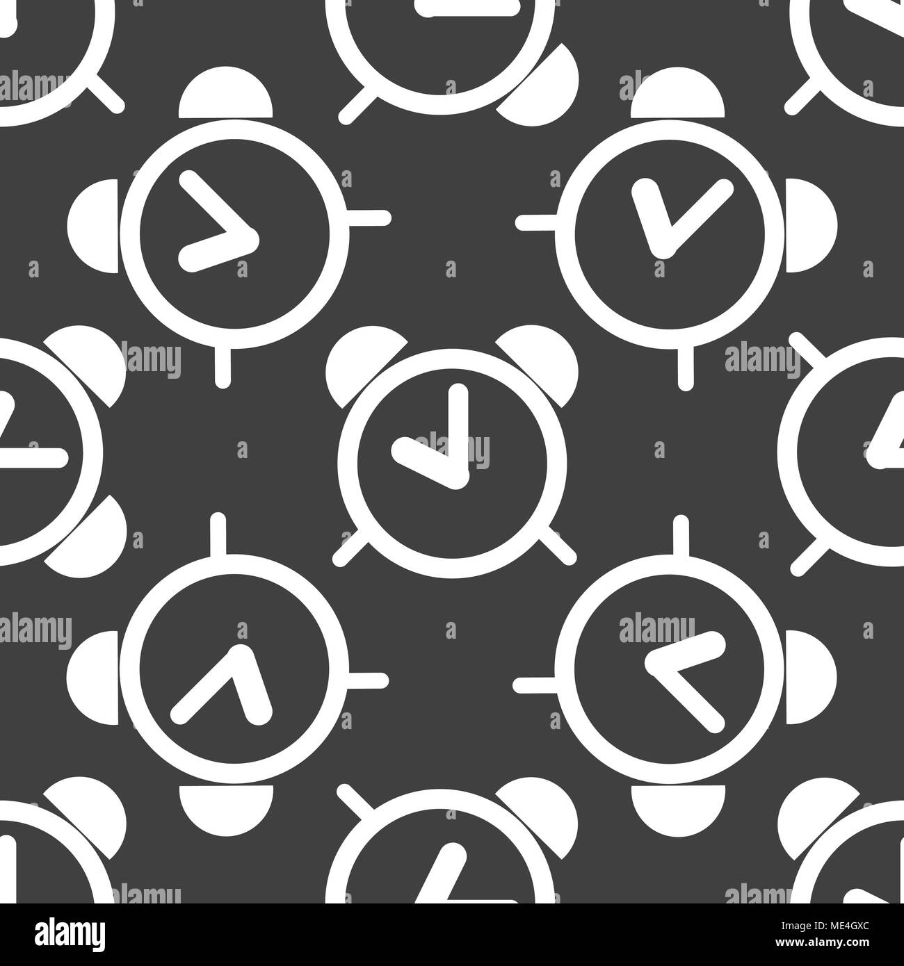 alarm clock web icon. flat design. Seamless pattern. Vector EPS10 Stock ...