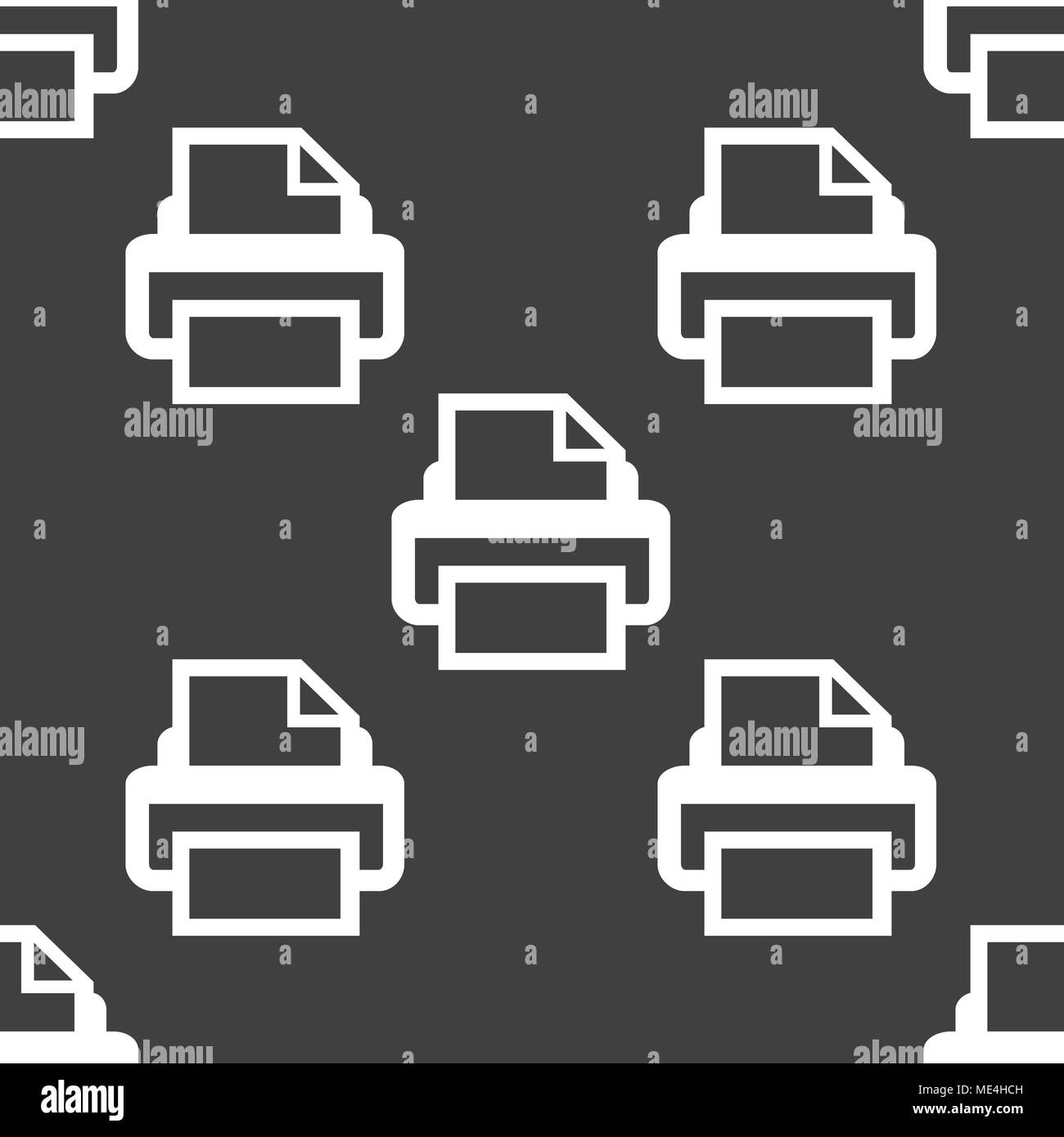 Printer web icon. flat design. Seamless pattern. Vector EPS10 Stock Vector