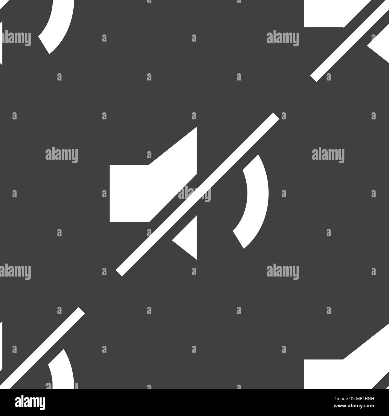 Mute sound web icon. flat design. Seamless pattern. Vector EPS10 Stock Vector