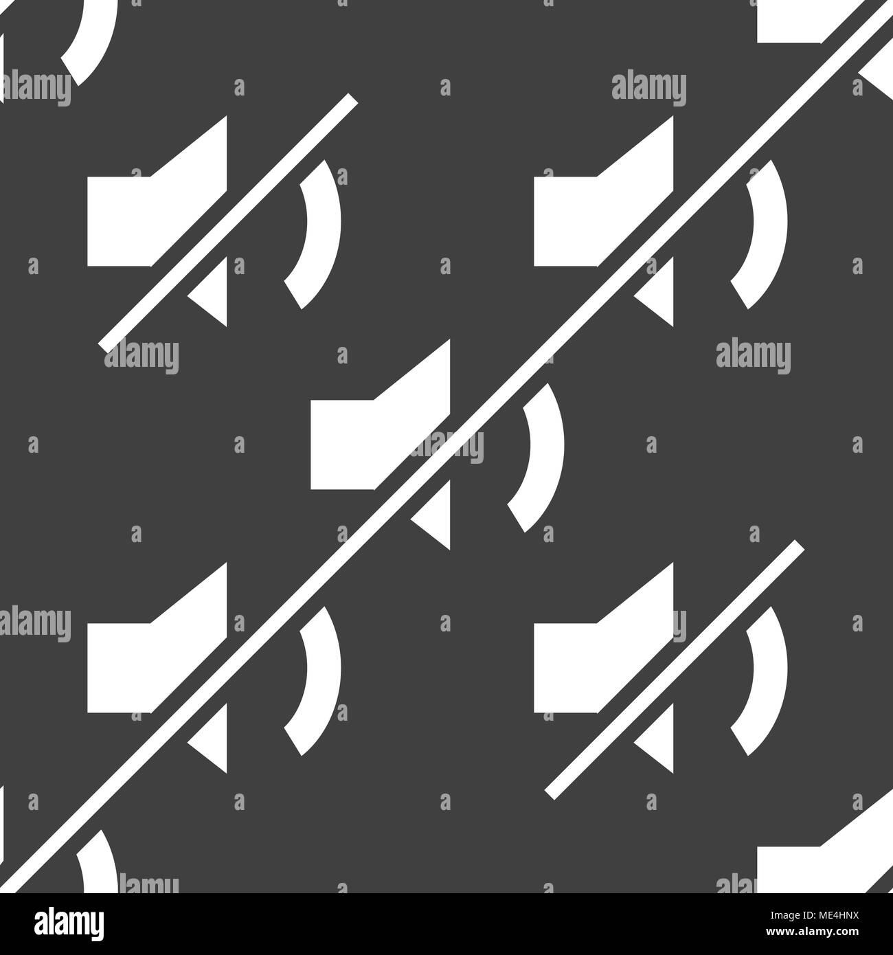 Mute sound web icon. flat design. Seamless pattern. Vector EPS10 Stock Vector