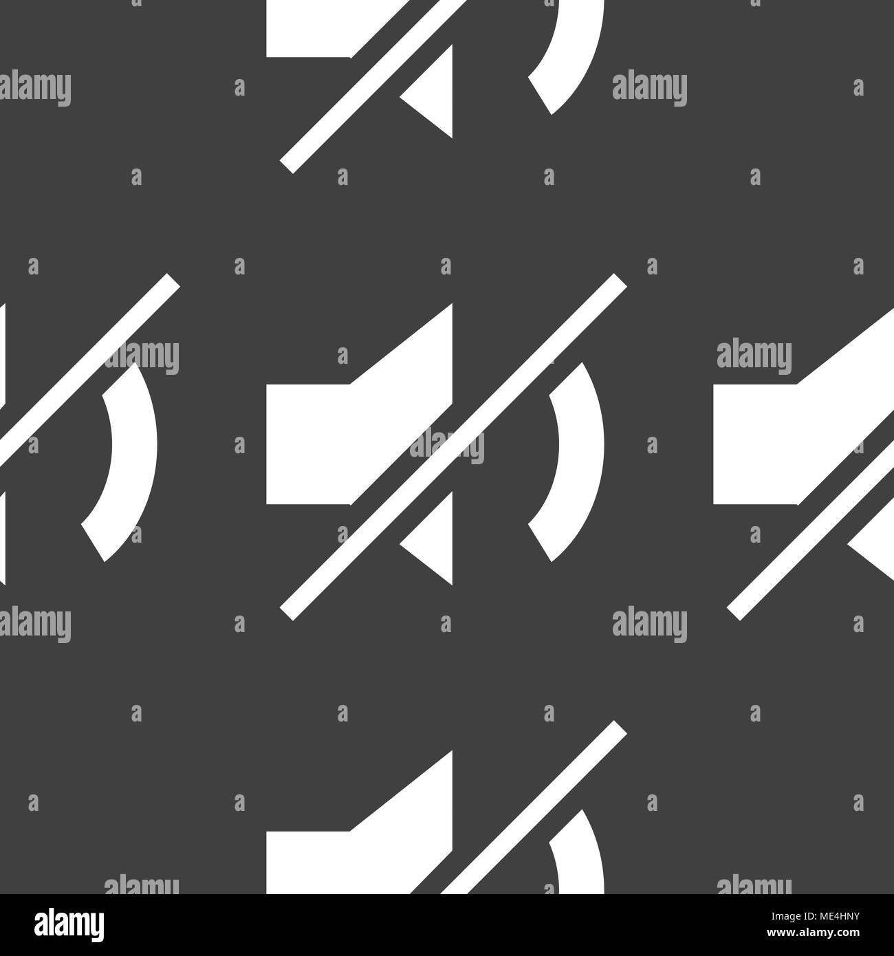 Mute sound web icon. flat design. Seamless pattern. Vector EPS10 Stock Vector